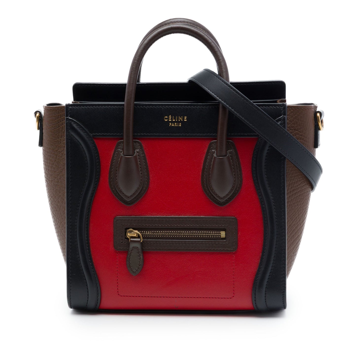 Celine Nano Tricolor Leather Luggage Tote
