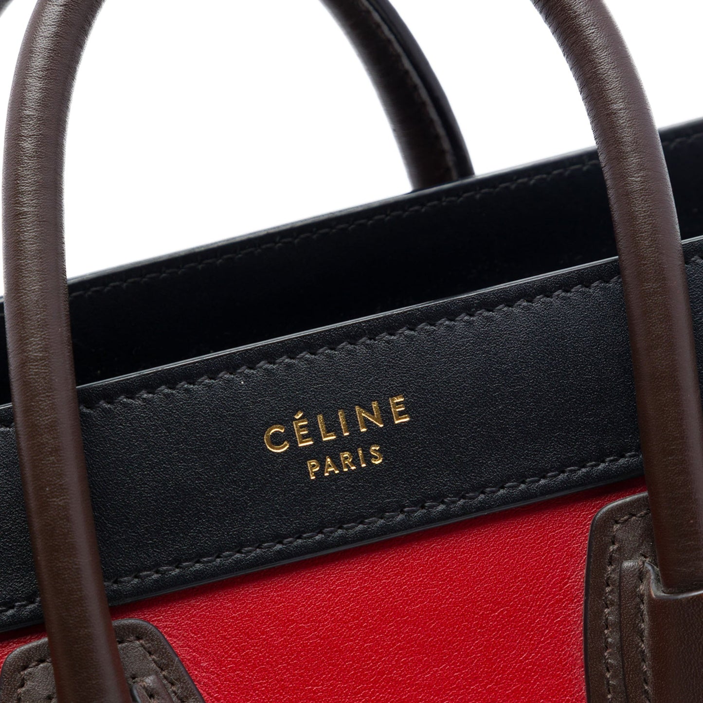 Celine Nano Tricolor Leather Luggage Tote