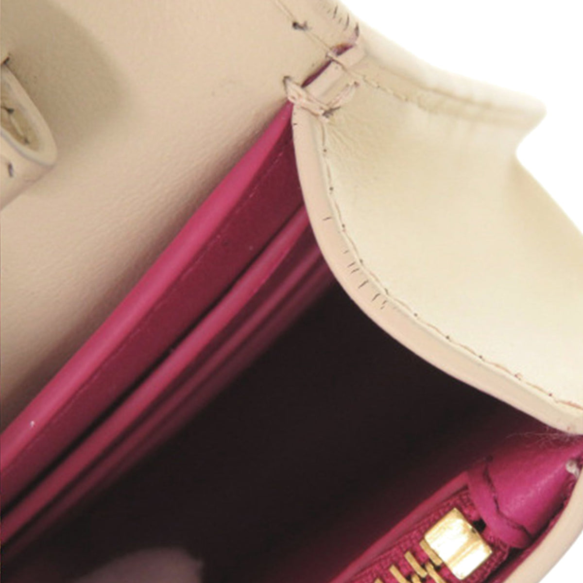 Bvlgari Leather Infinitum Wallet on Chain — White