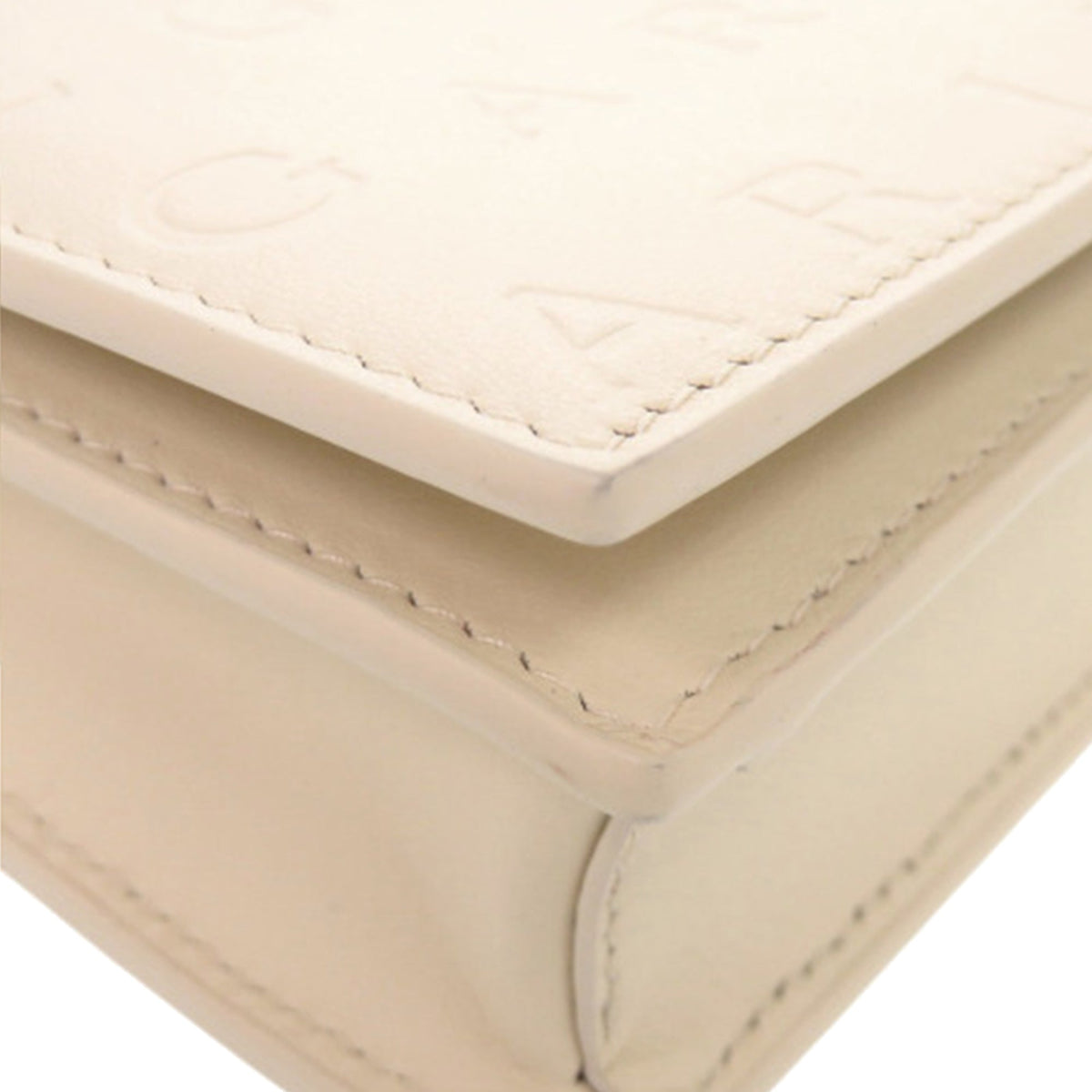 Bvlgari Leather Infinitum Wallet on Chain — White