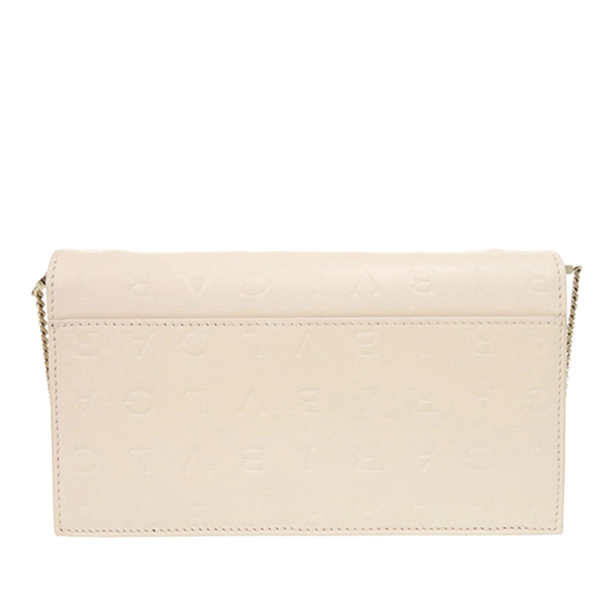 Bvlgari Leather Infinitum Wallet on Chain — White