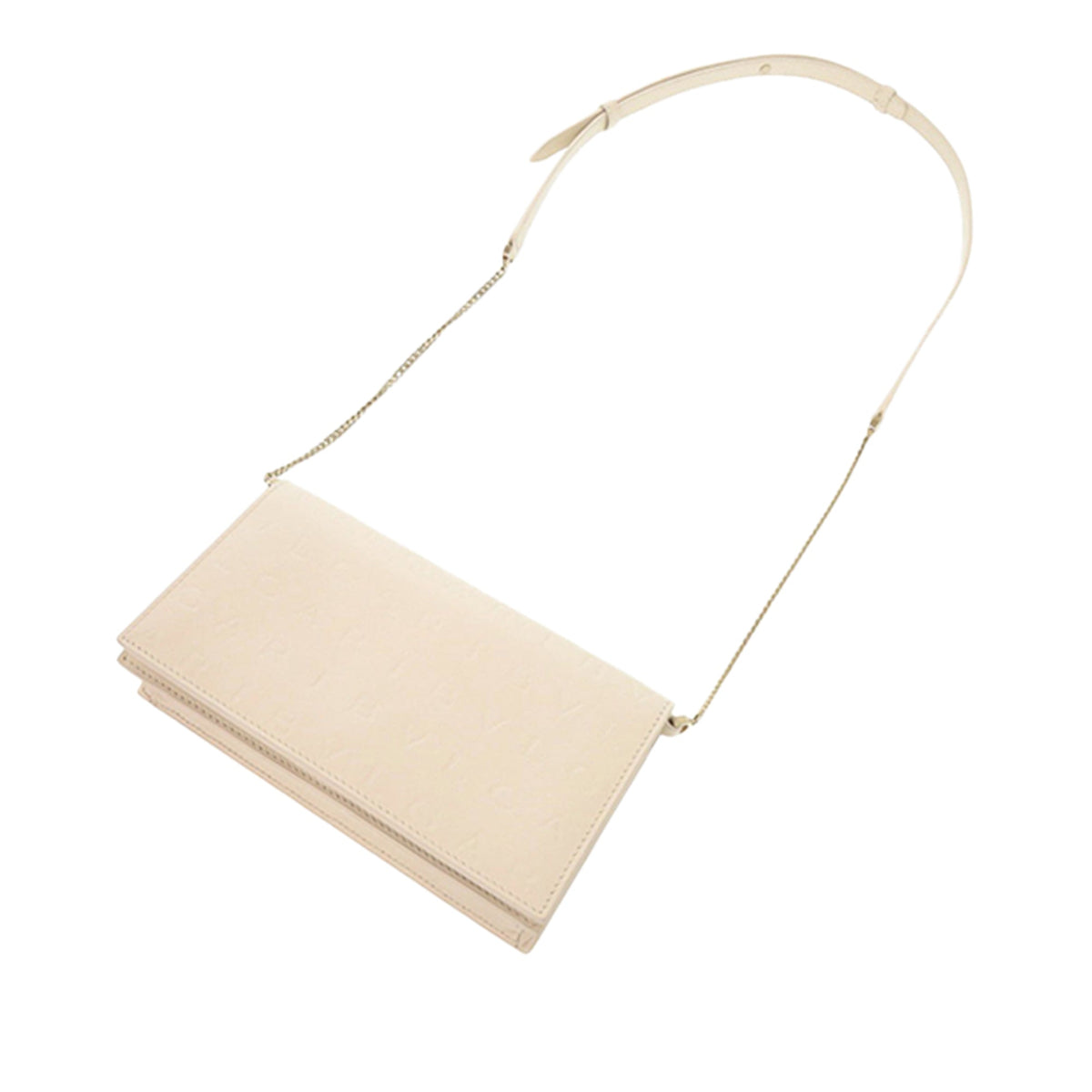 Bvlgari Leather Infinitum Wallet on Chain — White