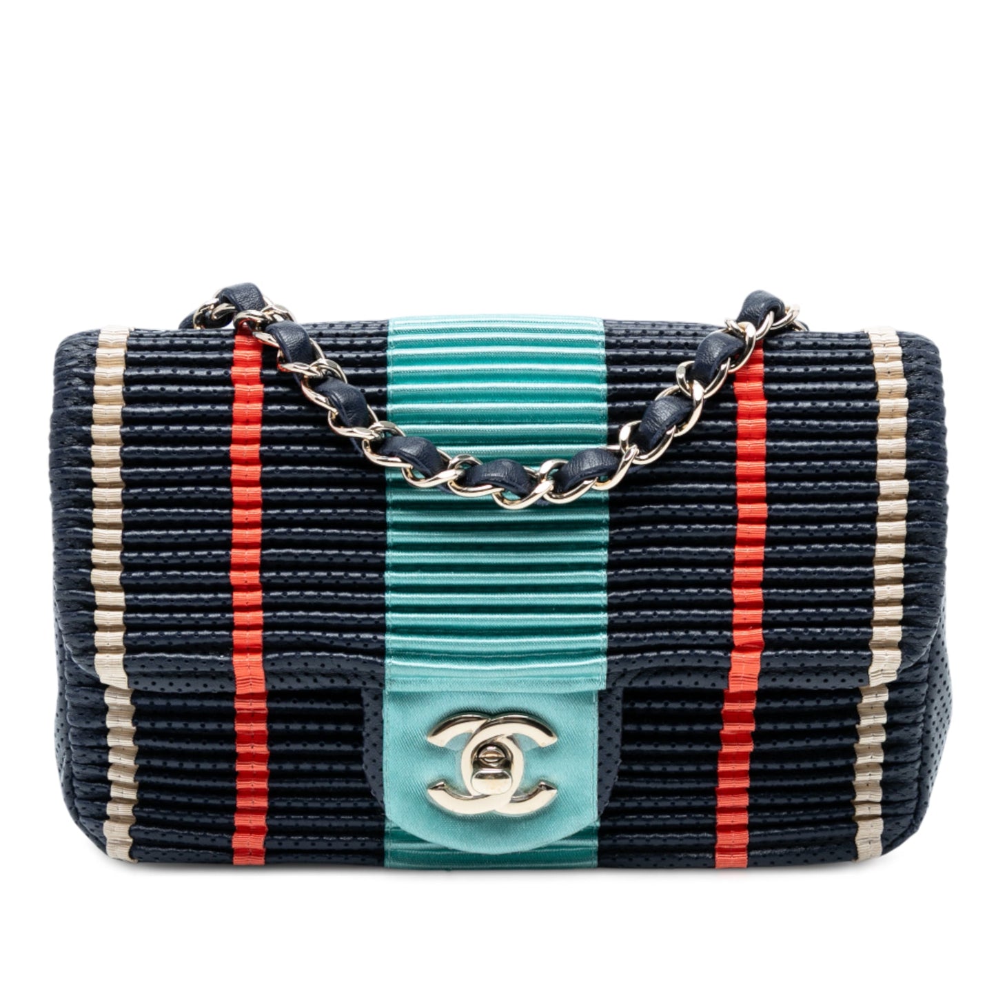 Chanel New Mini Pleated Perforated Lambskin Single Flap