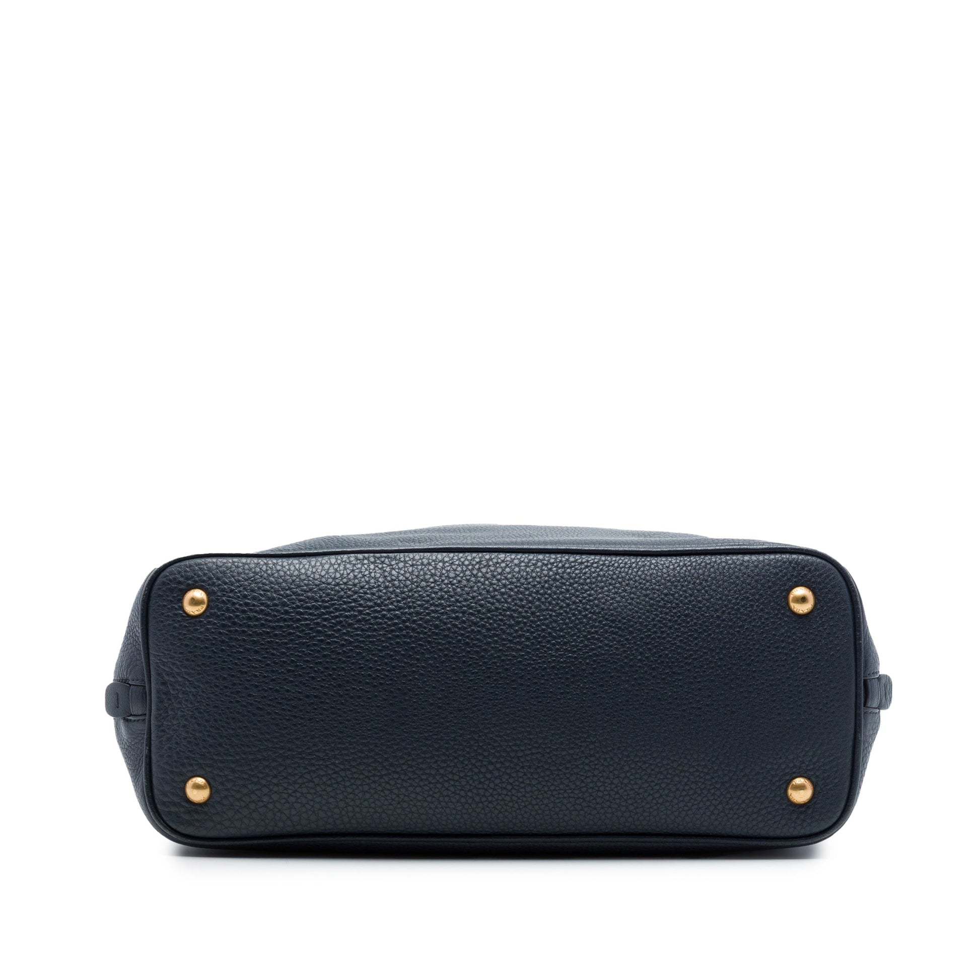 Prada Vitello Daino Side Zip Open Convertible Tote