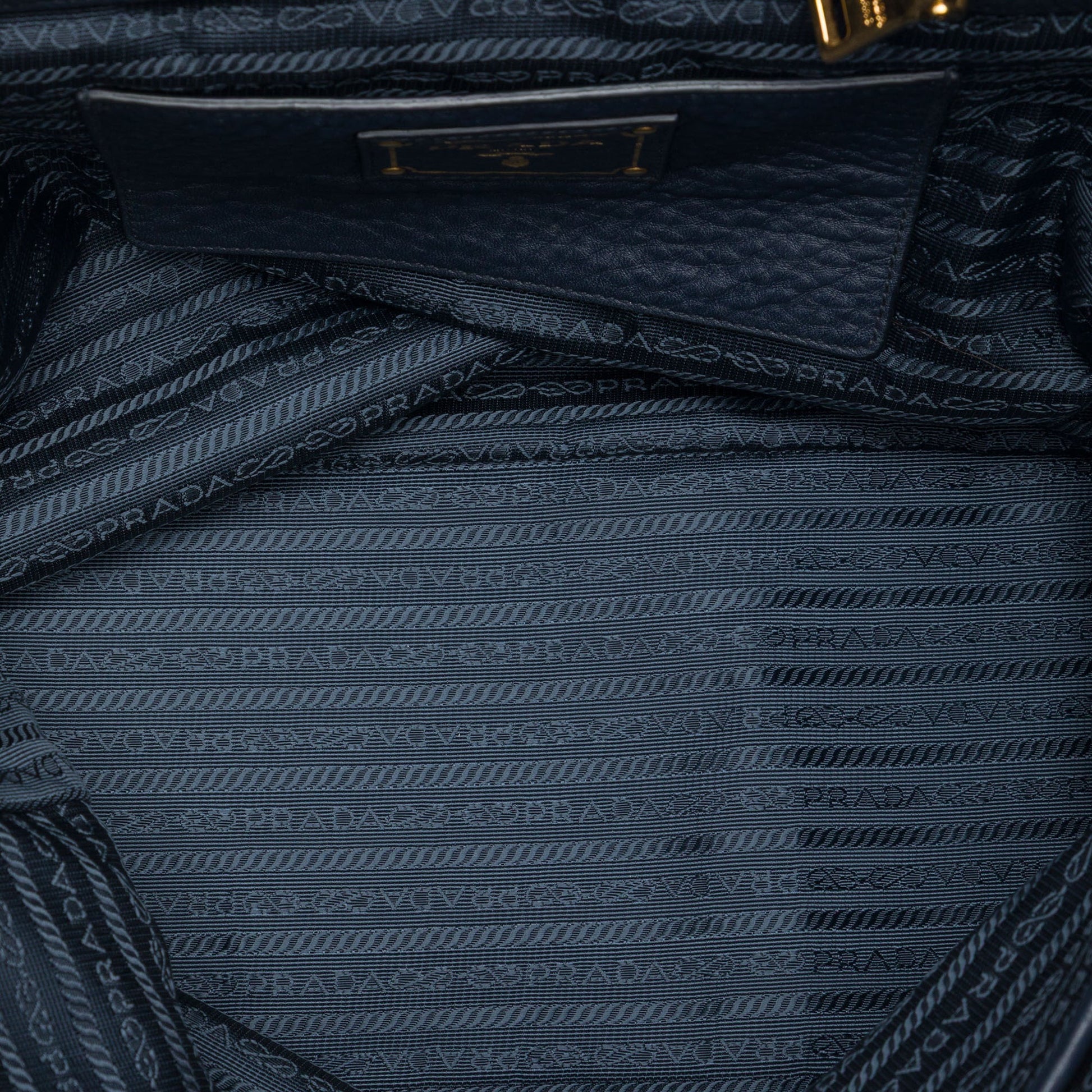 Prada Vitello Daino Side Zip Open Convertible Tote