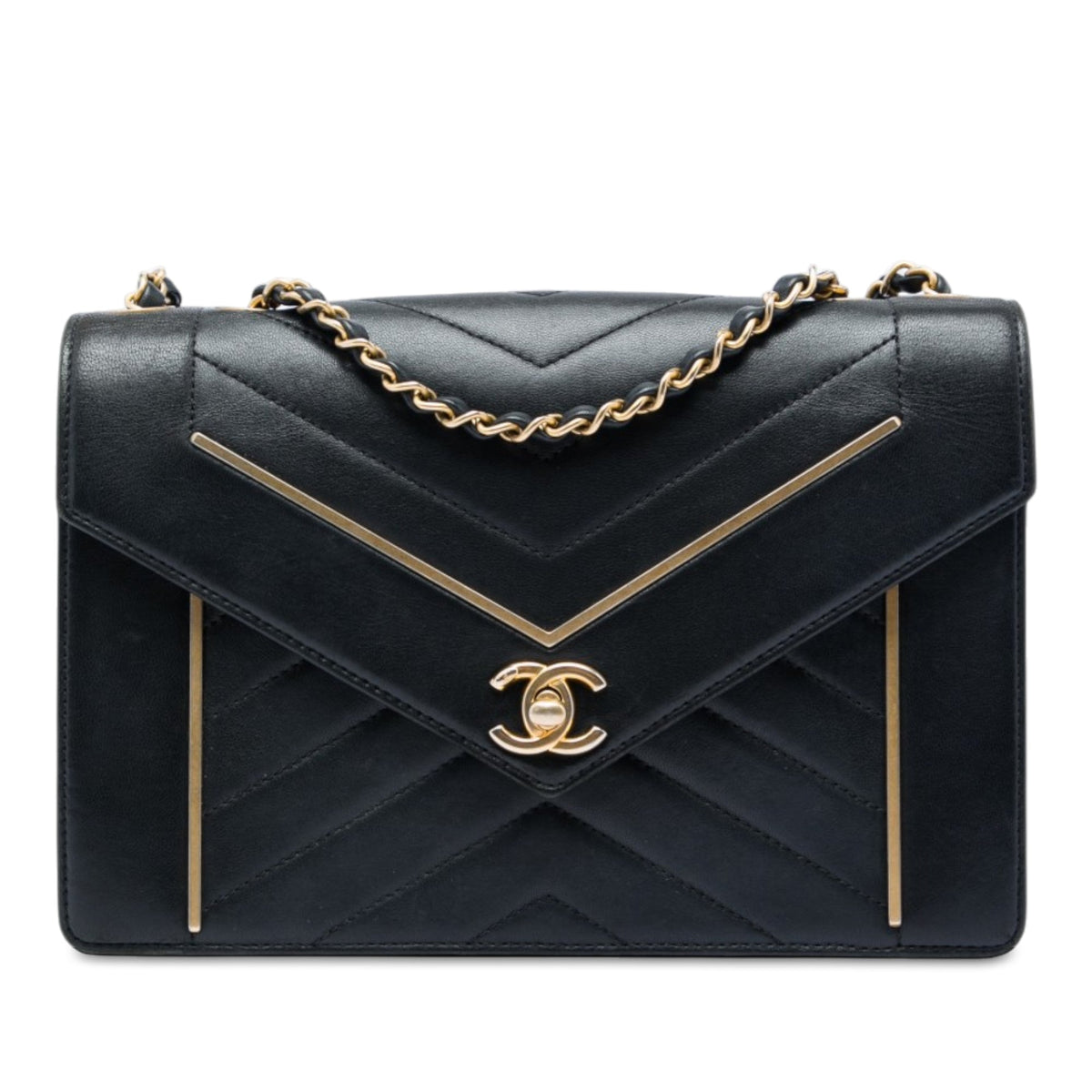 Chanel Medium Reversed Chevron Lambskin Flap