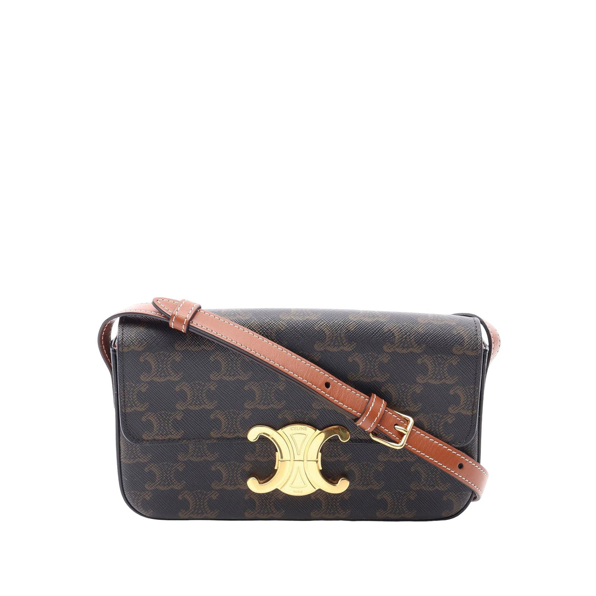 Celine Triomphe Coated Canvas Claude Shoulder Bag