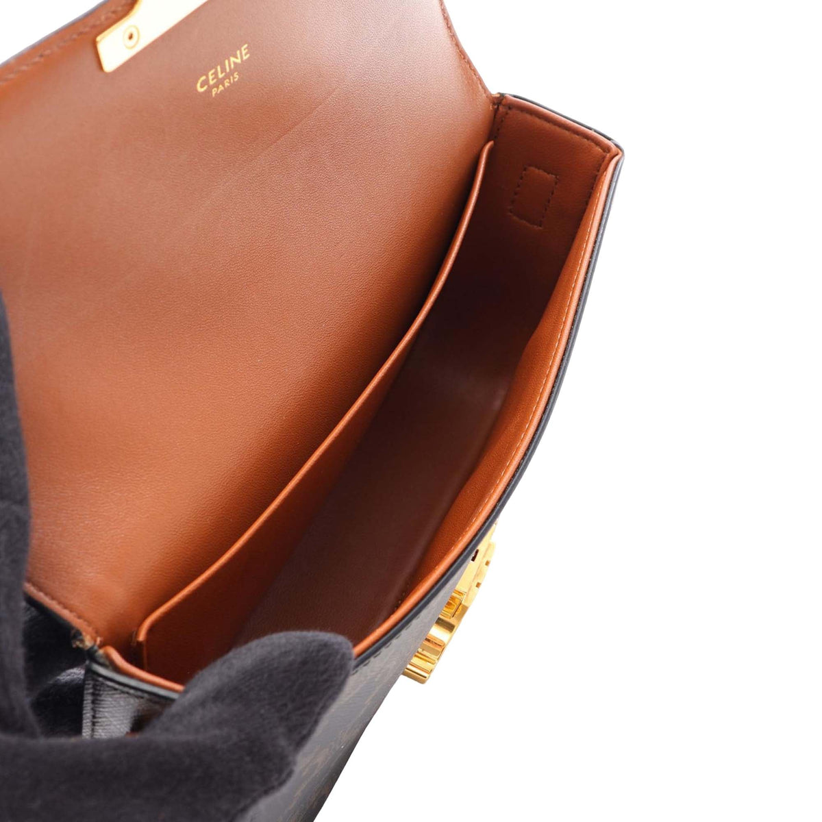 Celine Triomphe Coated Canvas Claude Shoulder Bag