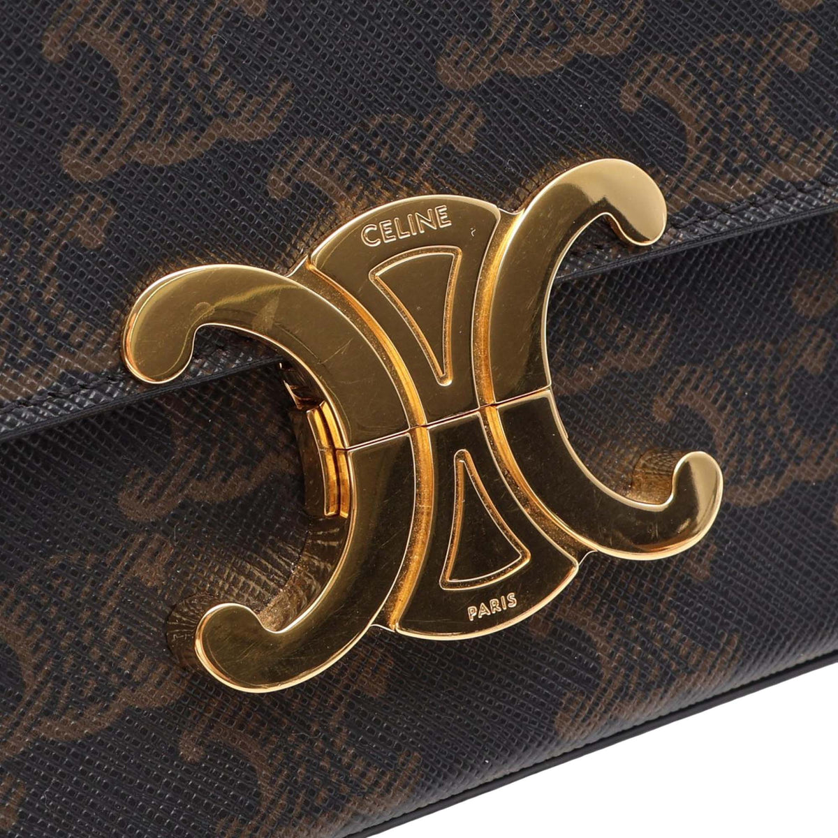 Celine Triomphe Coated Canvas Claude Shoulder Bag