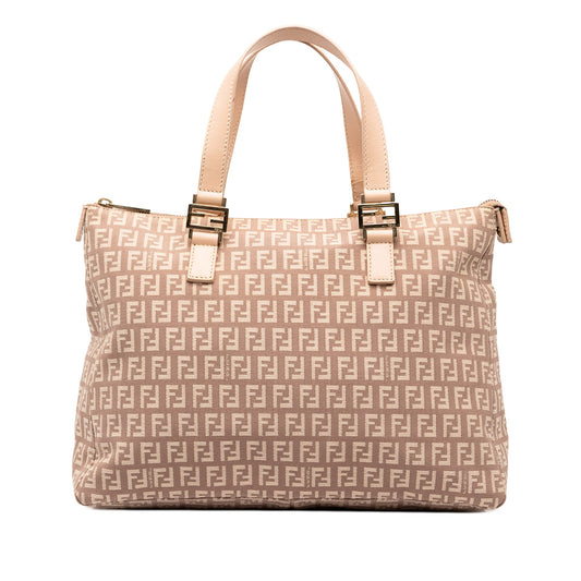 Fendi Zucchino Canvas Tote — Pink