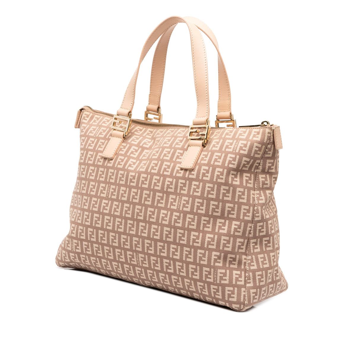 Fendi Zucchino Canvas Tote — Pink