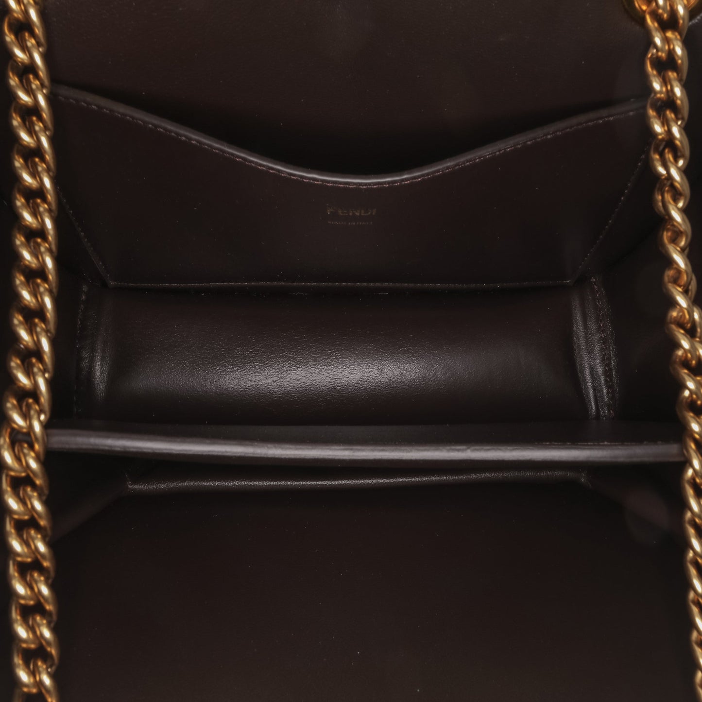 Fendi Calfskin Vitello King Nubuck Pequin Karligraphy Pocket Shoulder Bag
