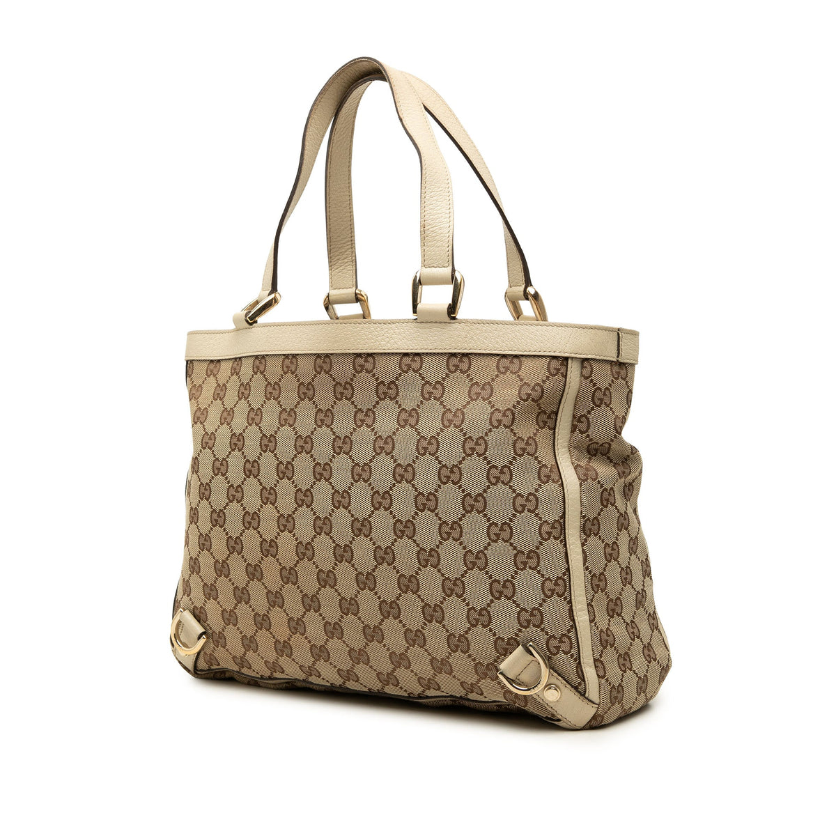 Gucci GG Canvas Abbey D Ring Tote — Beige