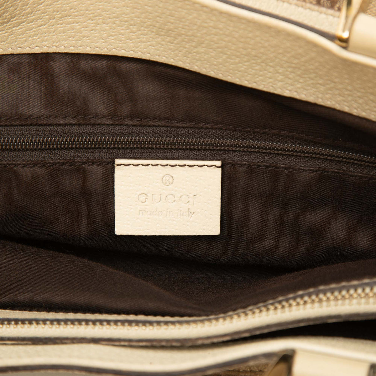 Gucci GG Canvas Abbey D Ring Tote — Beige