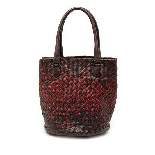 Bottega Veneta Bicolor Nappa Intrecciato Bucket Bag
