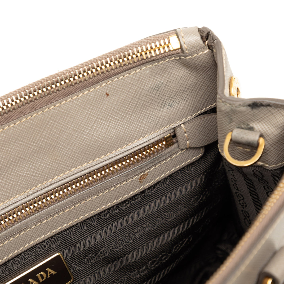 Prada Mini Saffiano Lux Galleria Double Zip Satchel