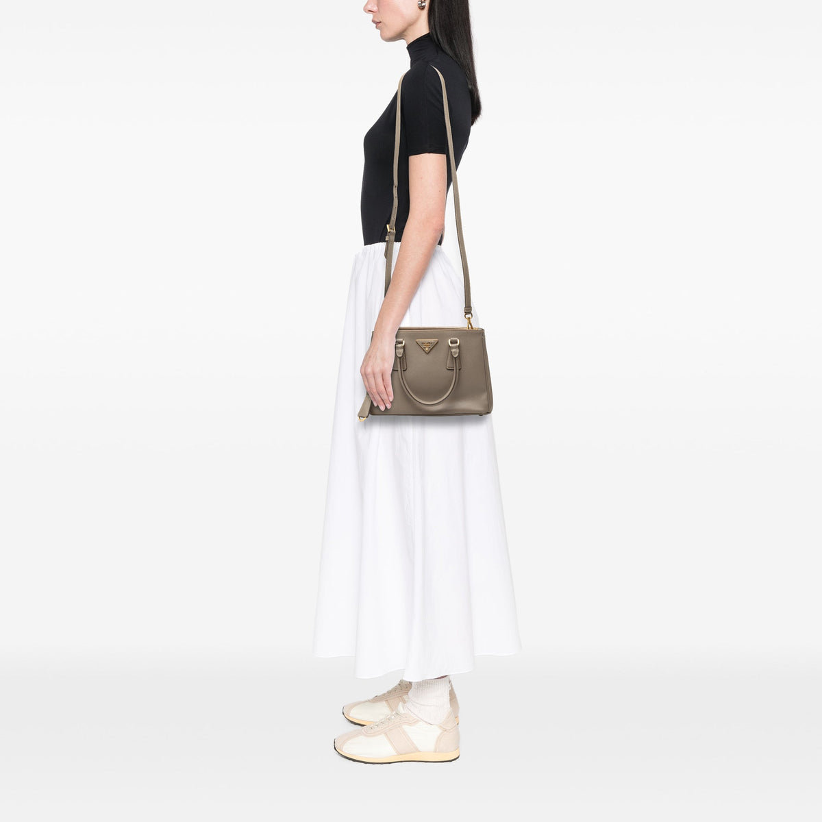 Prada Mini Saffiano Lux Galleria Double Zip Satchel