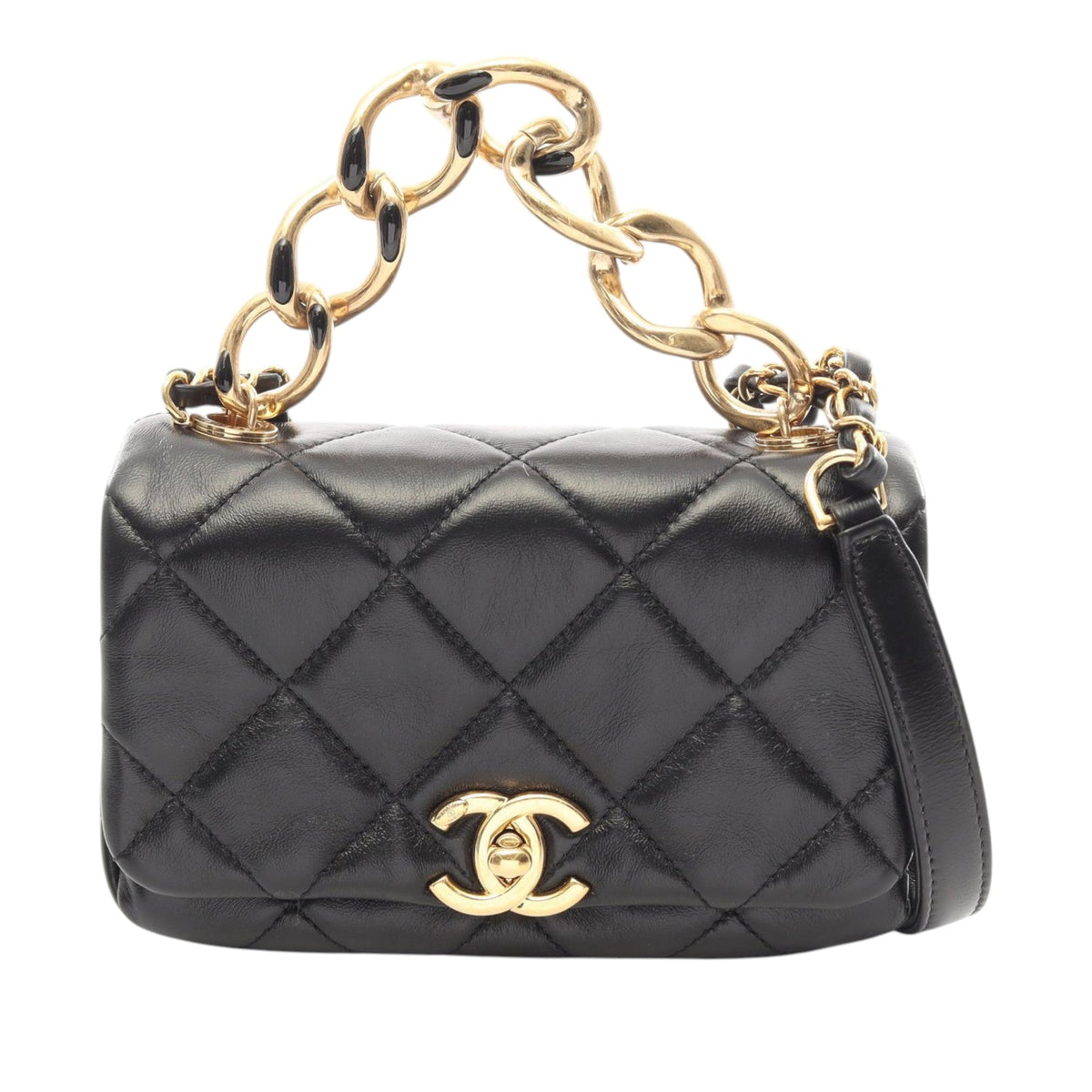 Chanel Mini Quilted Lambskin Color Match Flap — Black