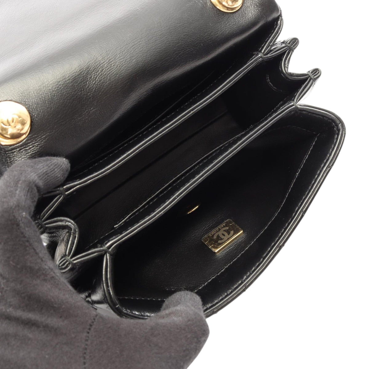 Chanel Mini Quilted Lambskin Color Match Flap — Black