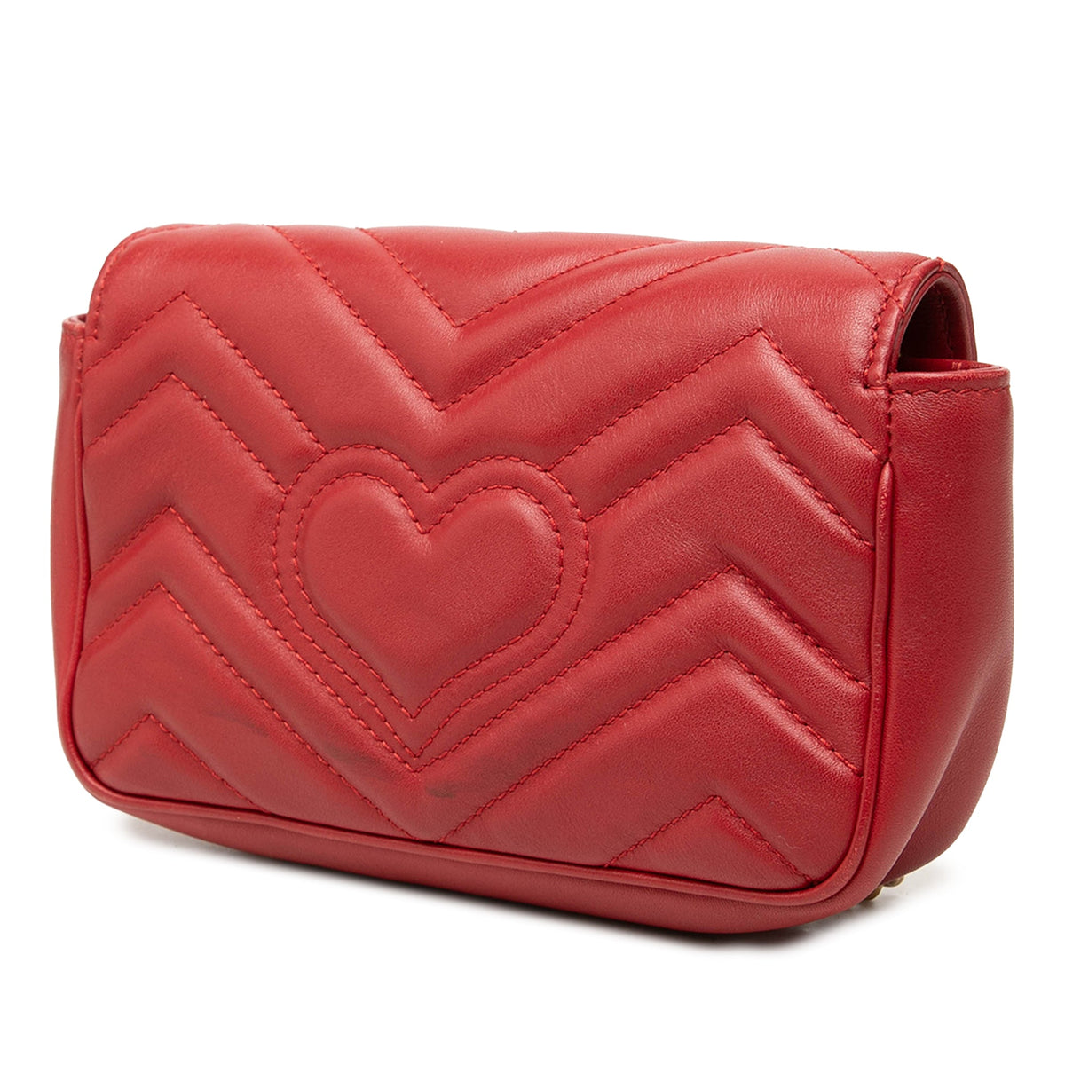 Gucci Mini GG Marmont Matelasse Leather Flap Crossbody — Red