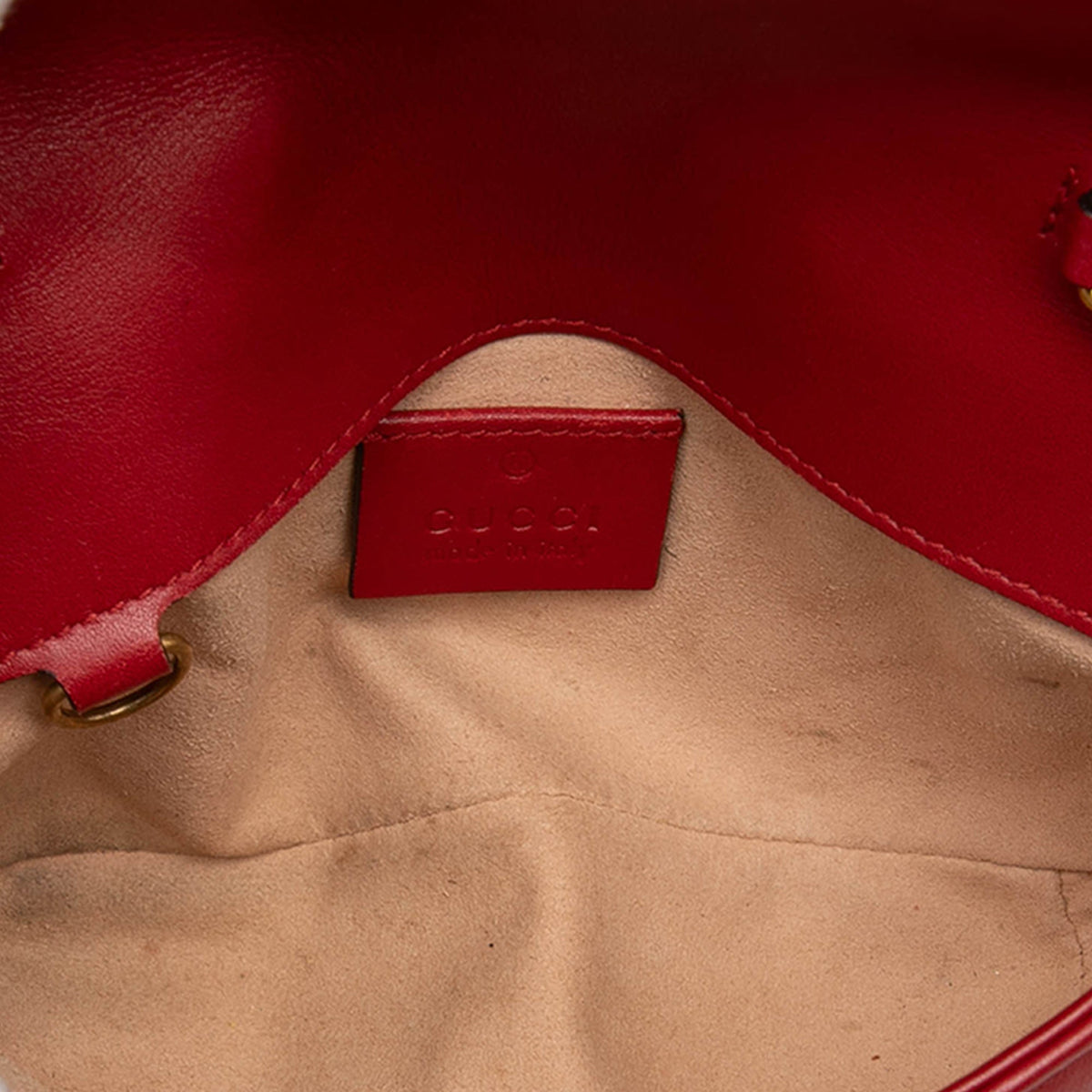 Gucci Mini GG Marmont Matelasse Leather Flap Crossbody — Red