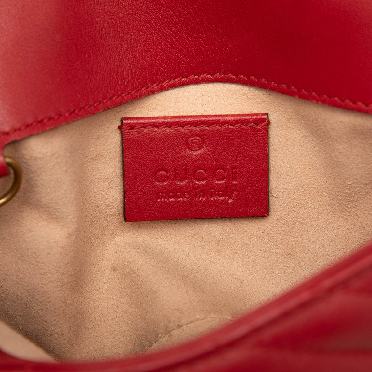 Gucci Mini GG Marmont Matelasse Leather Flap Crossbody — Red