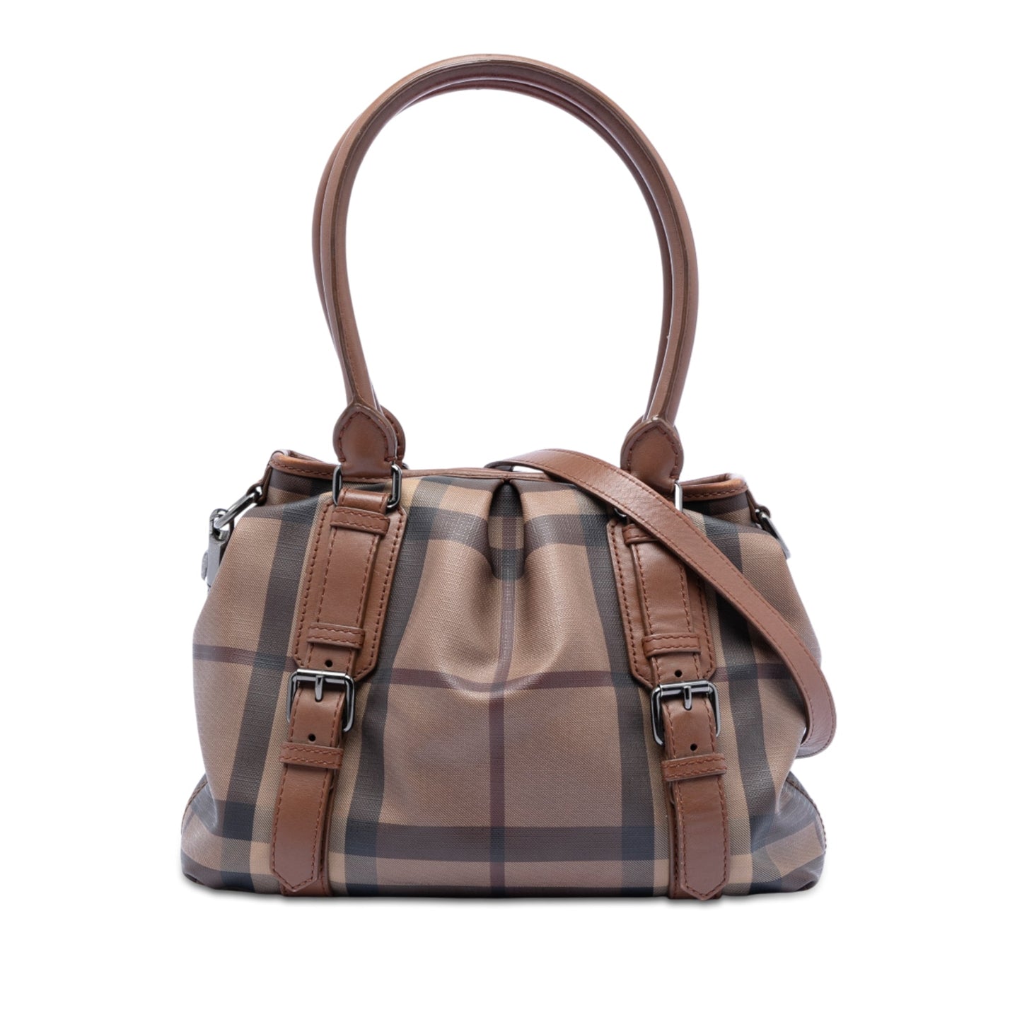 Burberry Smoke Check Coated Canvas Northfield Satchel