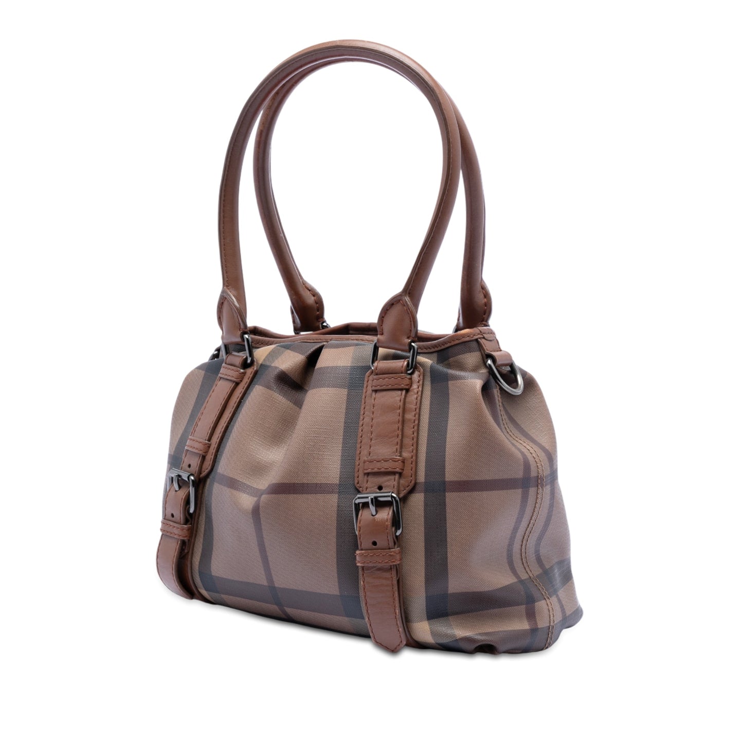 Burberry Smoke Check Coated Canvas Northfield Satchel