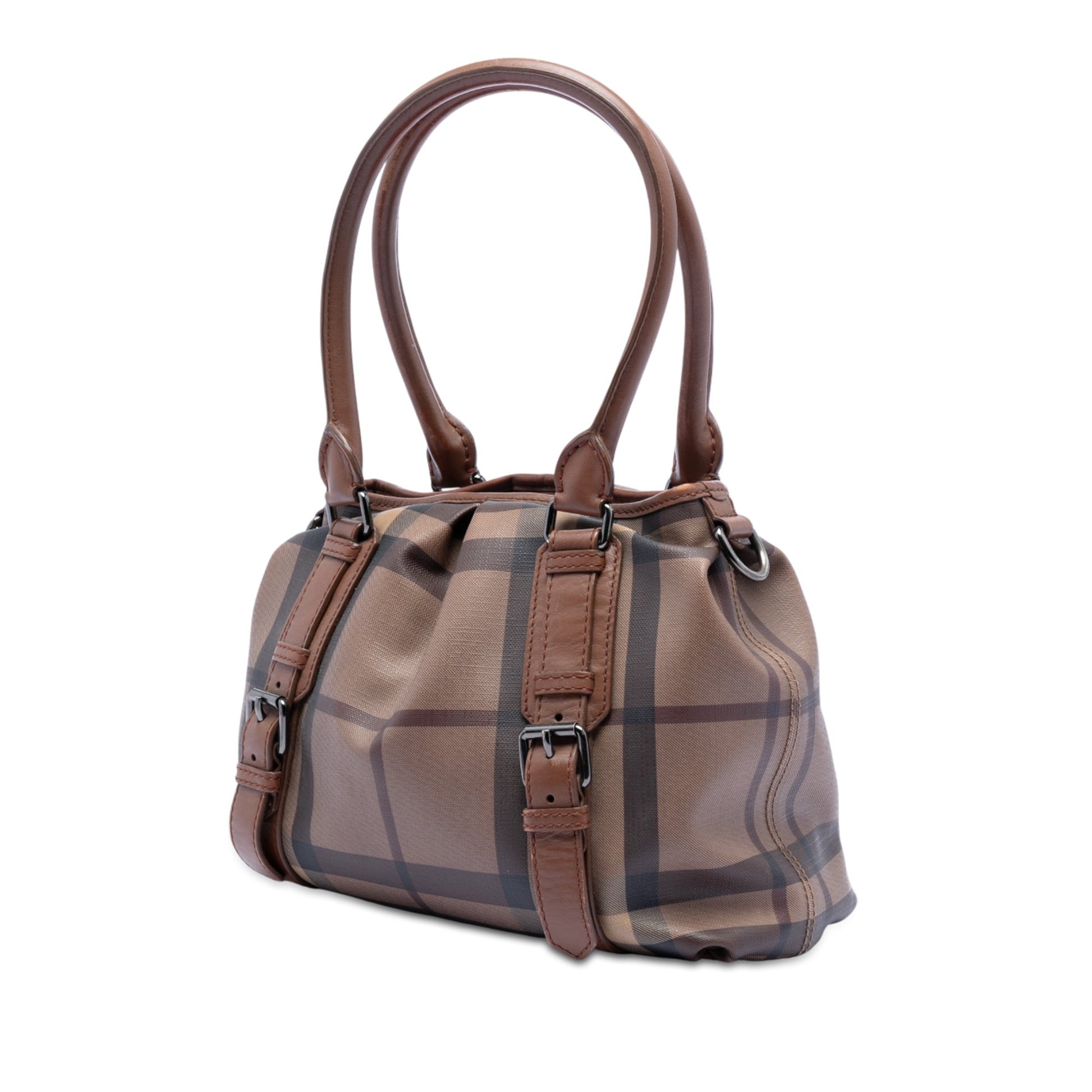 Burberry Smoke Check Coated Canvas Northfield Satchel