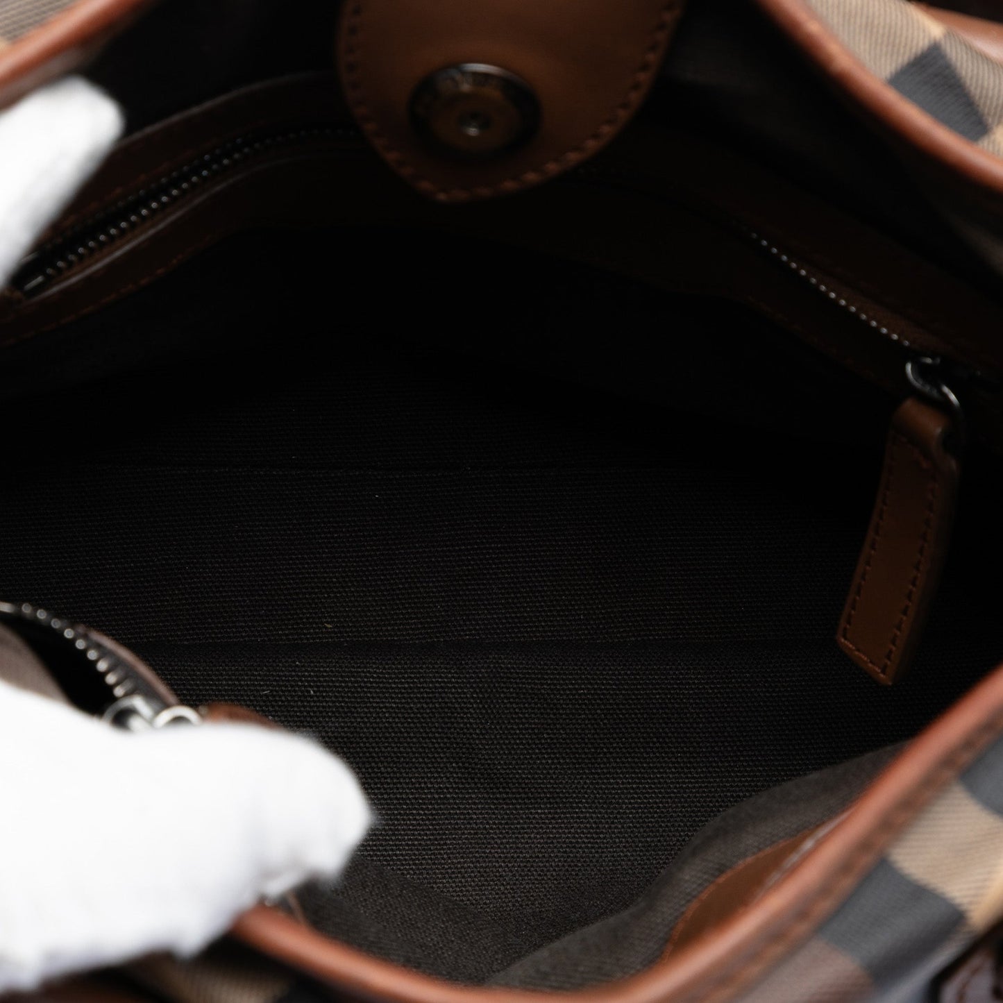 Burberry Smoke Check Coated Canvas Northfield Satchel