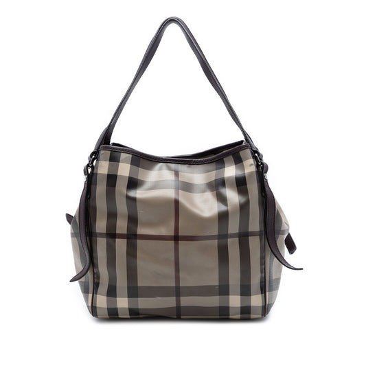 Burberry Small Smoke Check Coated Canvas Canterbury Tote