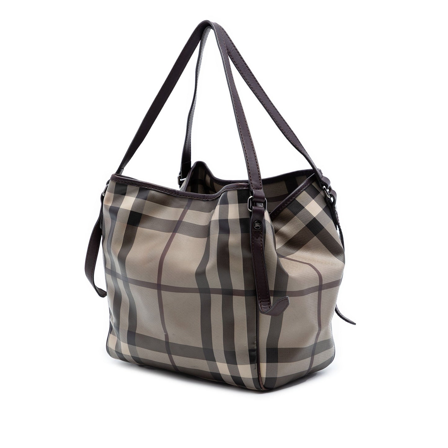 Burberry Small Smoke Check Coated Canvas Canterbury Tote