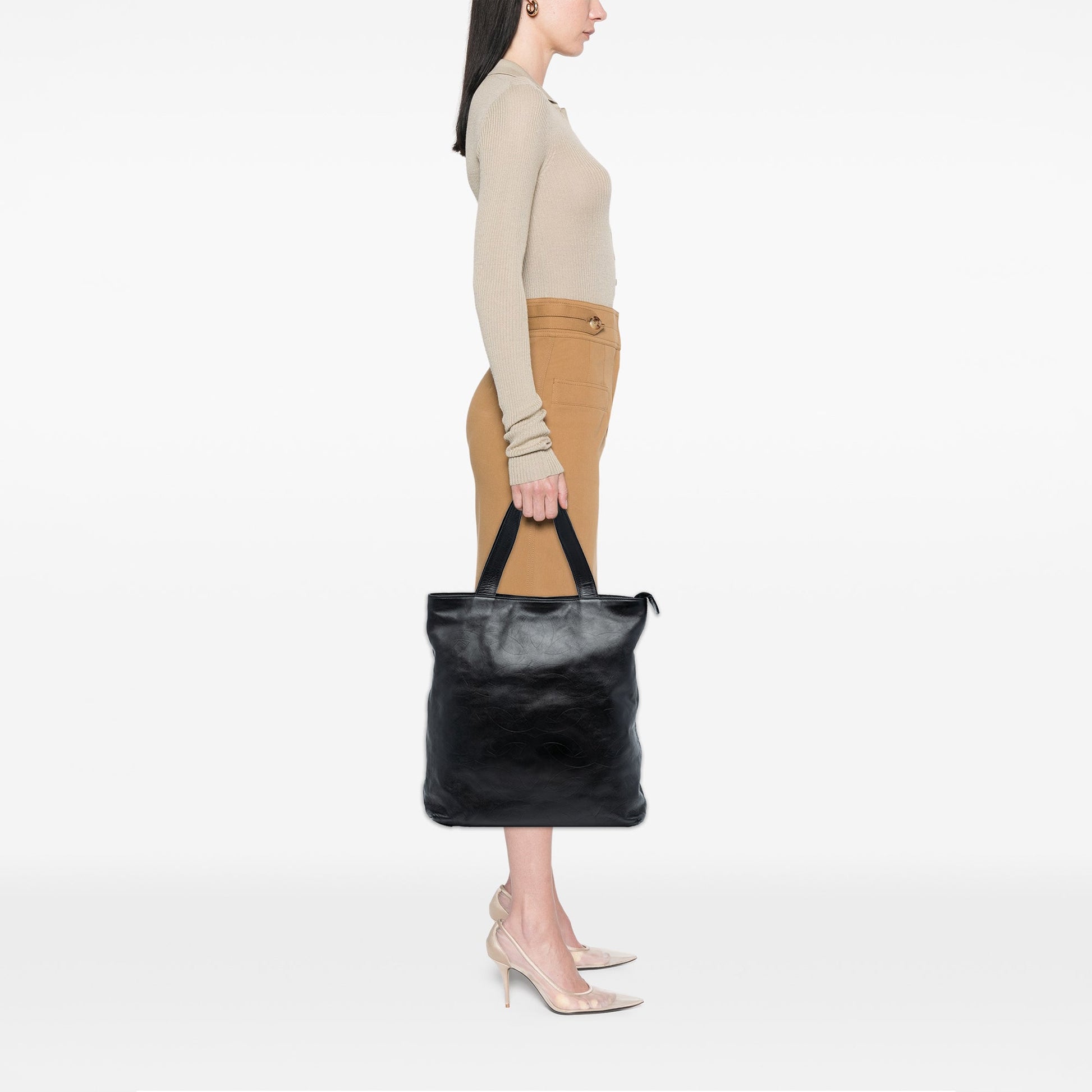 Chanel CC Embossed Leather Tote