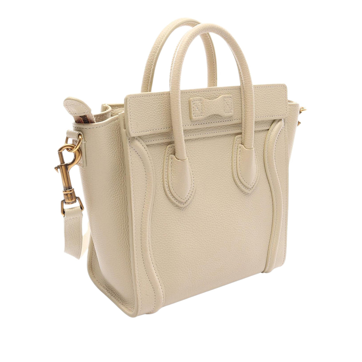 Celine Nano Leather Luggage Tote — Beige