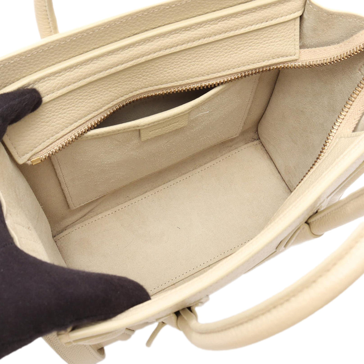 Celine Nano Leather Luggage Tote — Beige