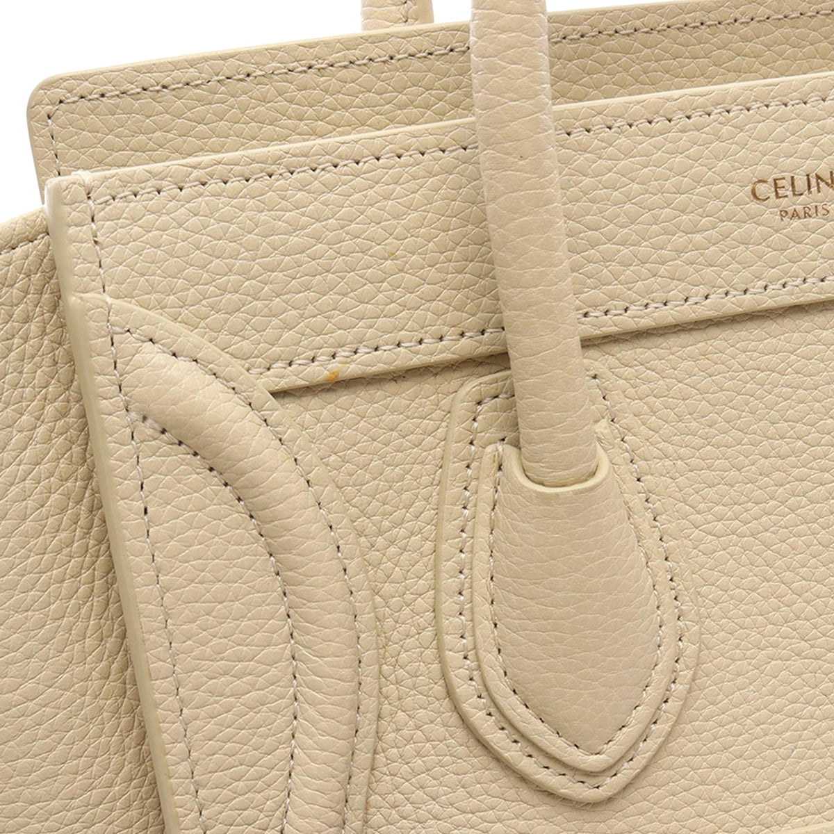 Celine Nano Leather Luggage Tote — Beige