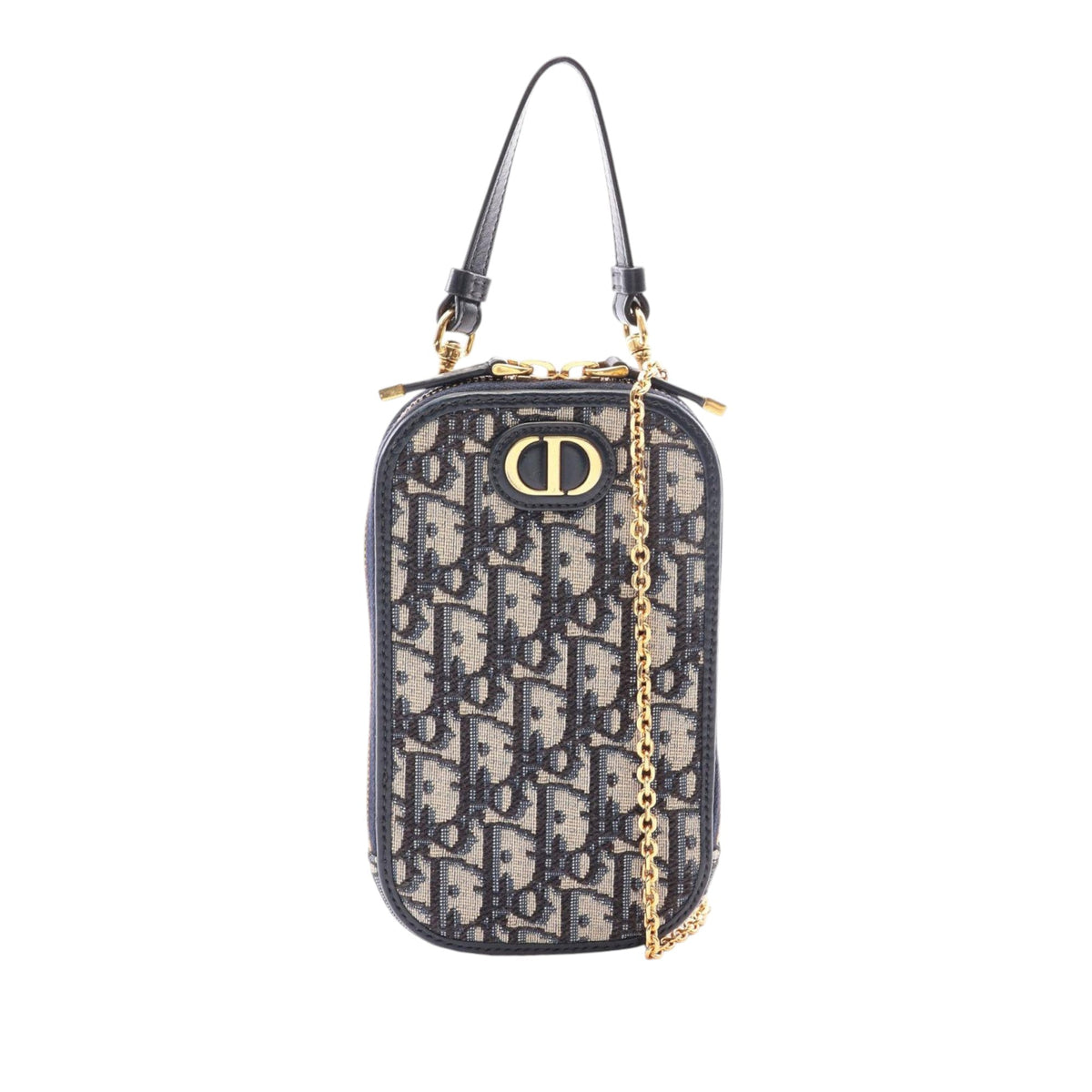 Dior Oblique Canvas 30 Montaigne Call in Dior Phone Holder — Blue