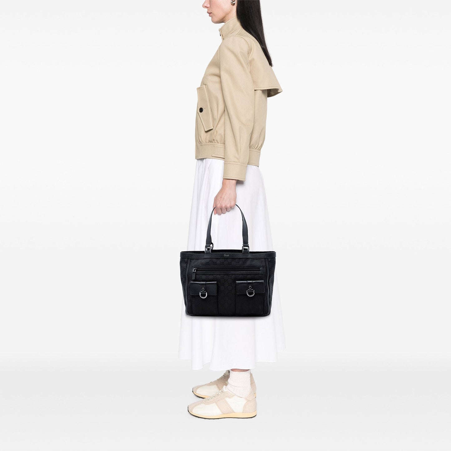 Gucci GG Nylon Abbey D Ring Pocket Tote