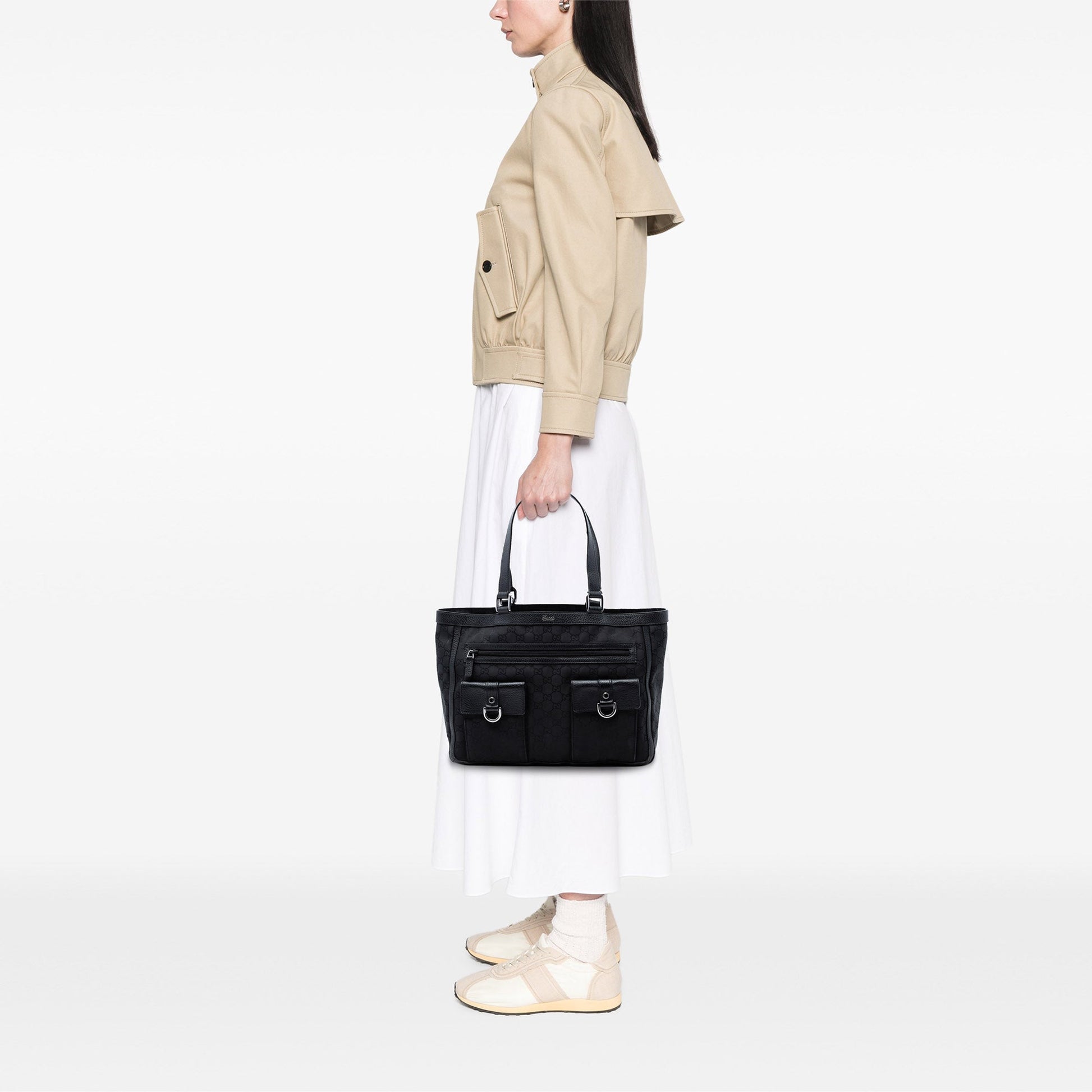 Gucci GG Nylon Abbey D Ring Pocket Tote