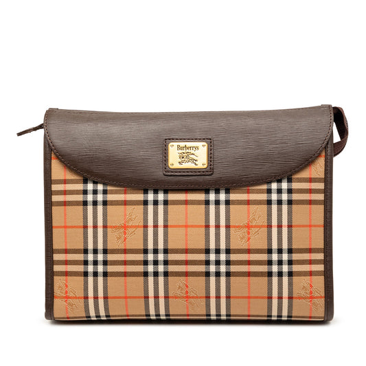 Burberry Haymarket Check Canvas Clutch