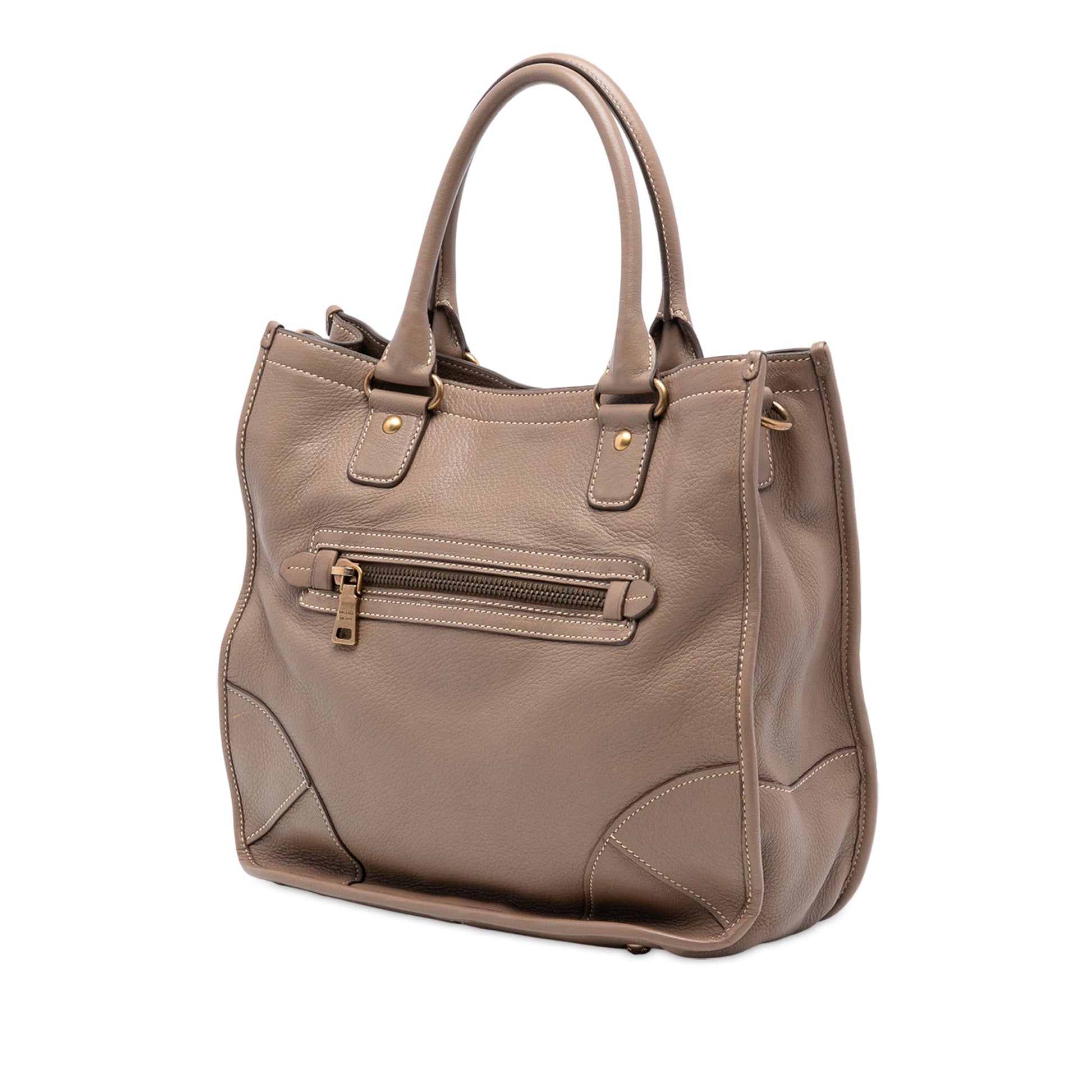 Prada Cervo Open Convertible Tote
