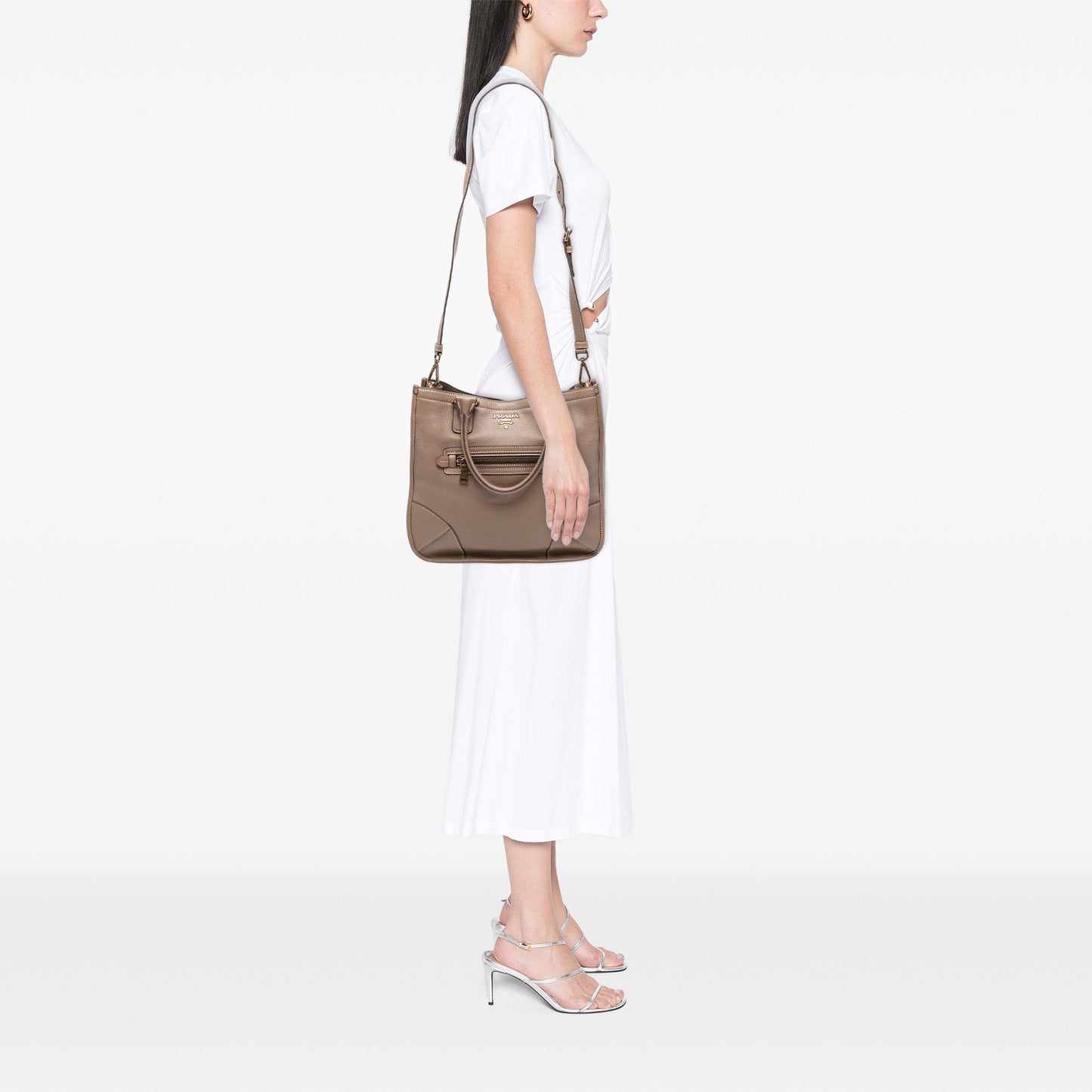 Prada Cervo Open Convertible Tote