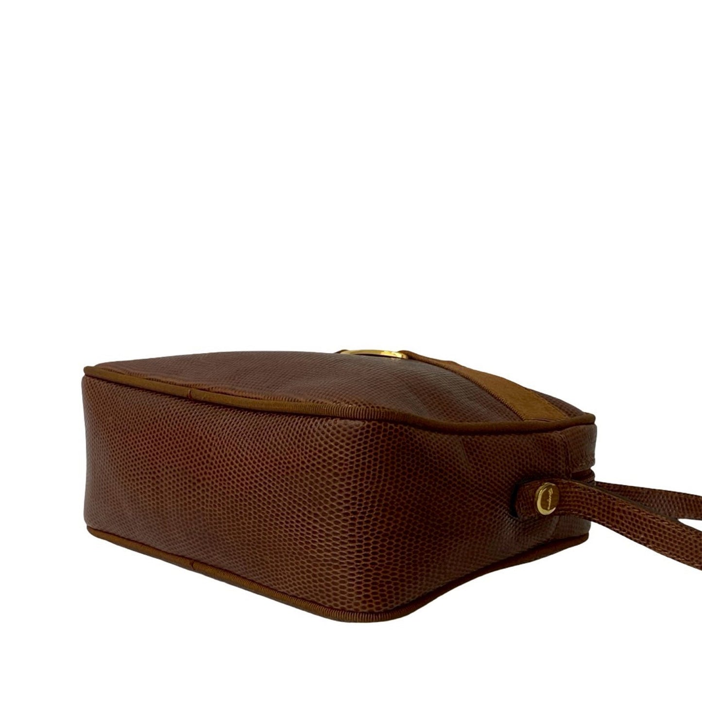 Ferragamo Lizard Embossed Leather Vara Crossbody