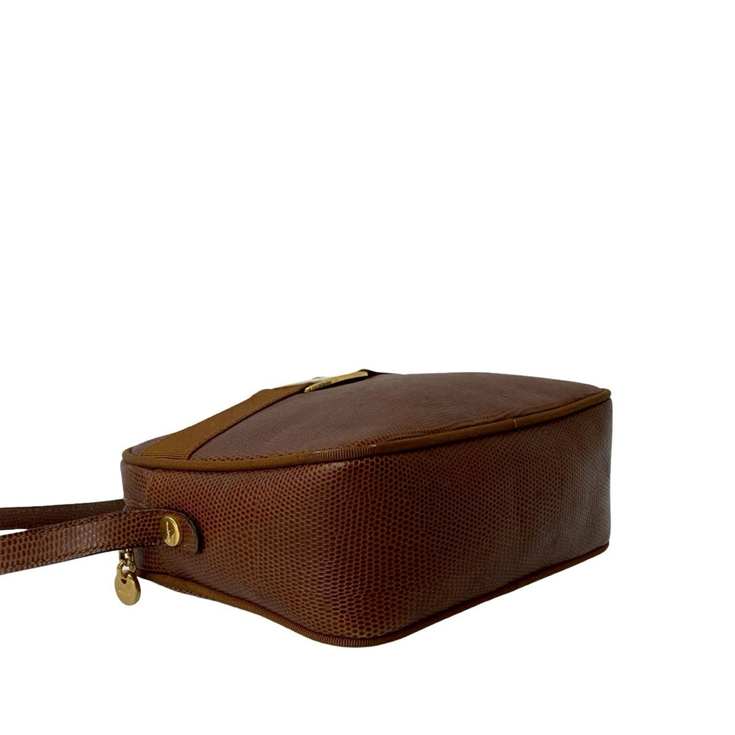 Ferragamo Lizard Embossed Leather Vara Crossbody