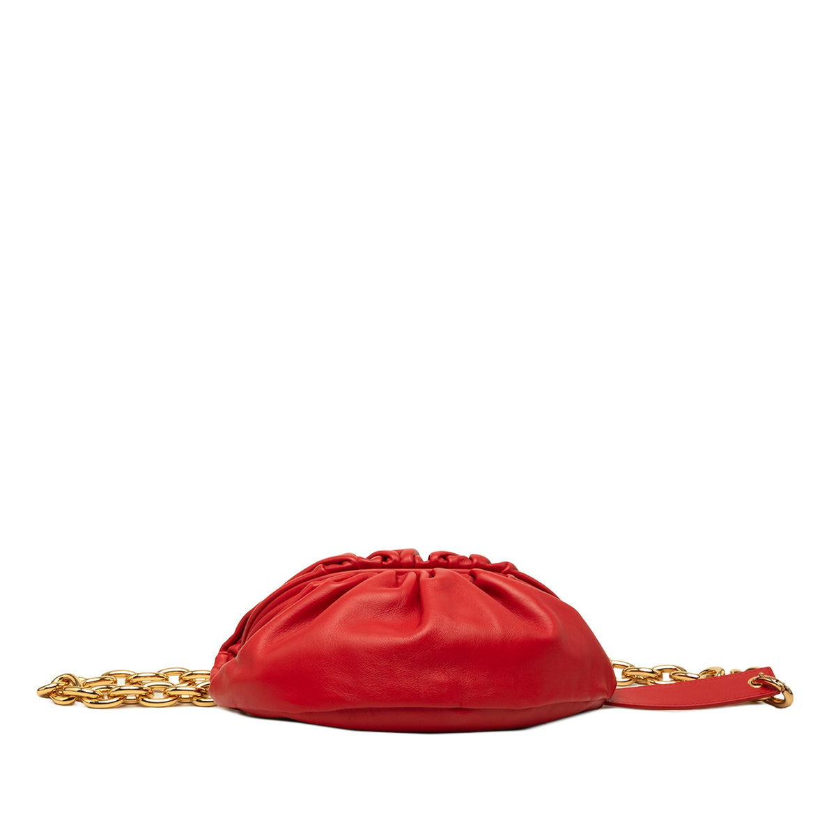 Bottega Veneta Lambskin Belt Chain Pouch — Red
