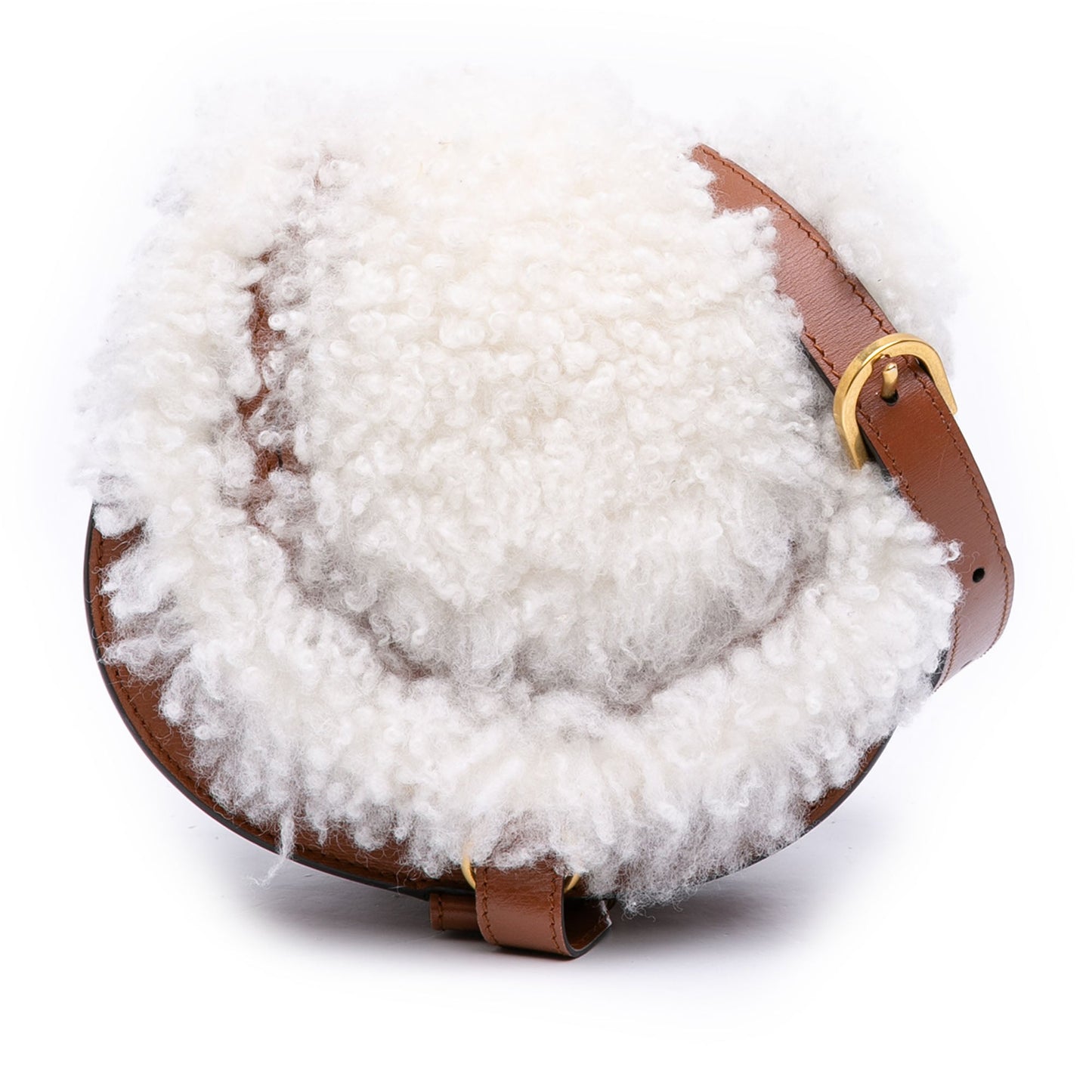 Chloé Mini Shearling and Calfskin Marcie Saddle Crossbody