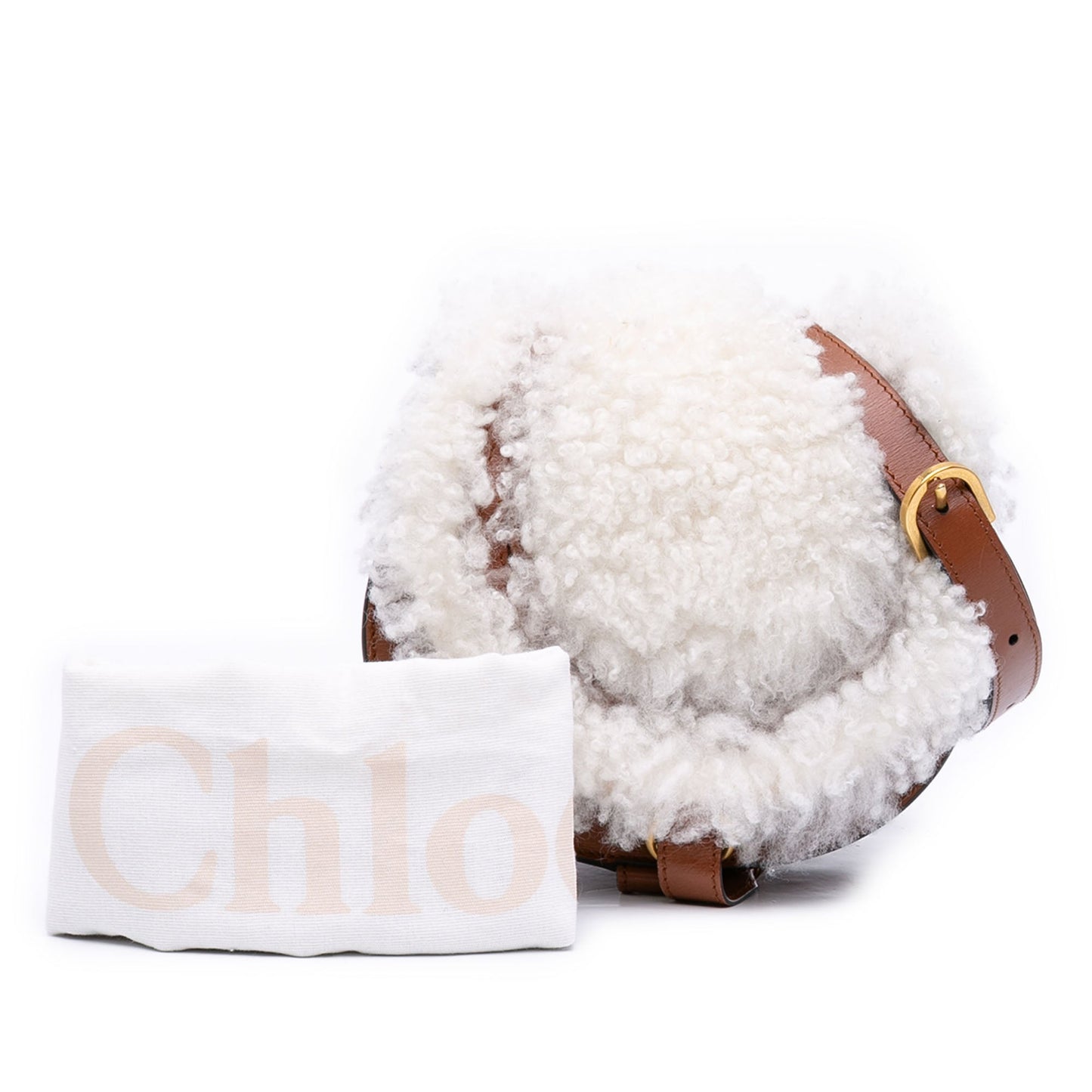 Chloé Mini Shearling and Calfskin Marcie Saddle Crossbody