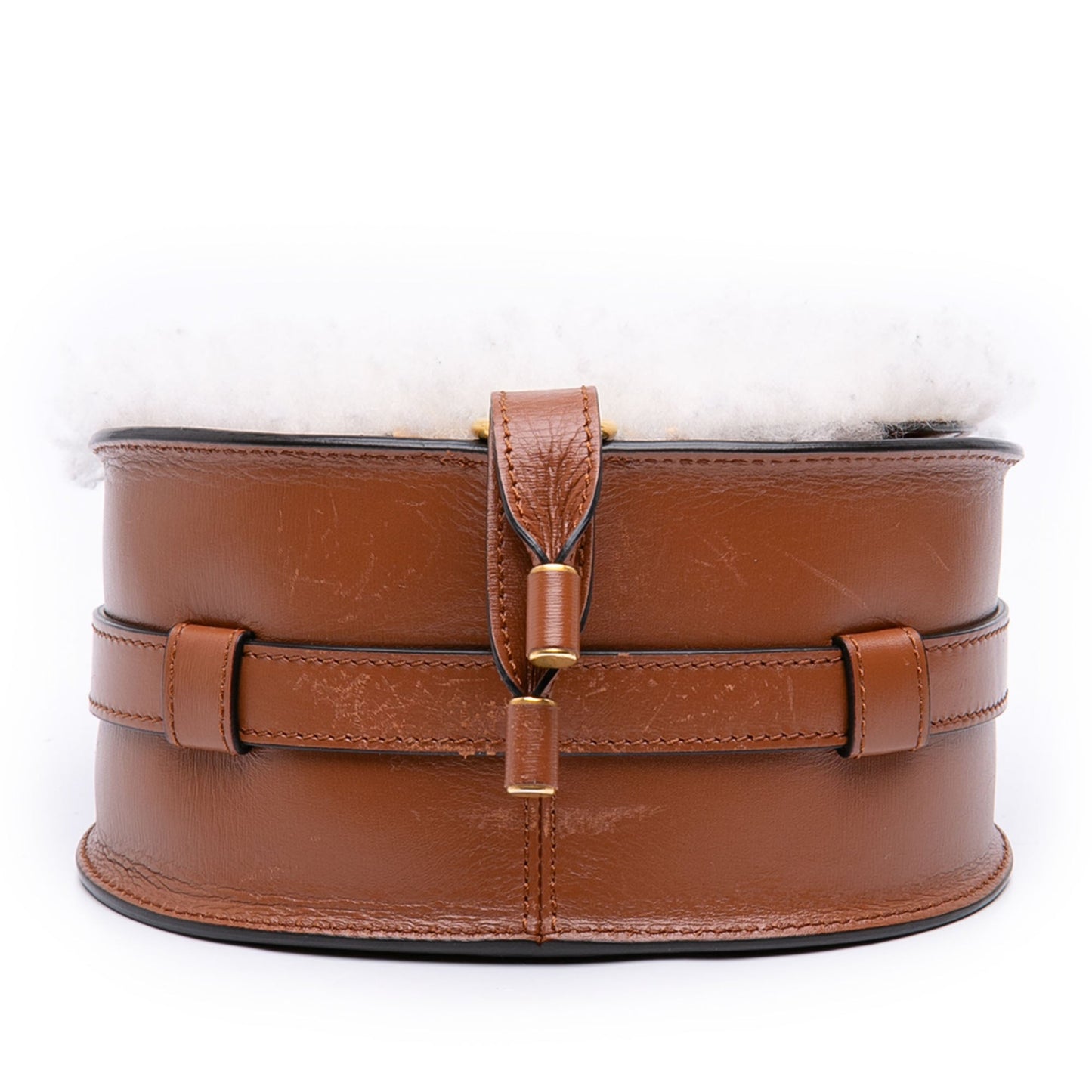 Chloé Mini Shearling and Calfskin Marcie Saddle Crossbody