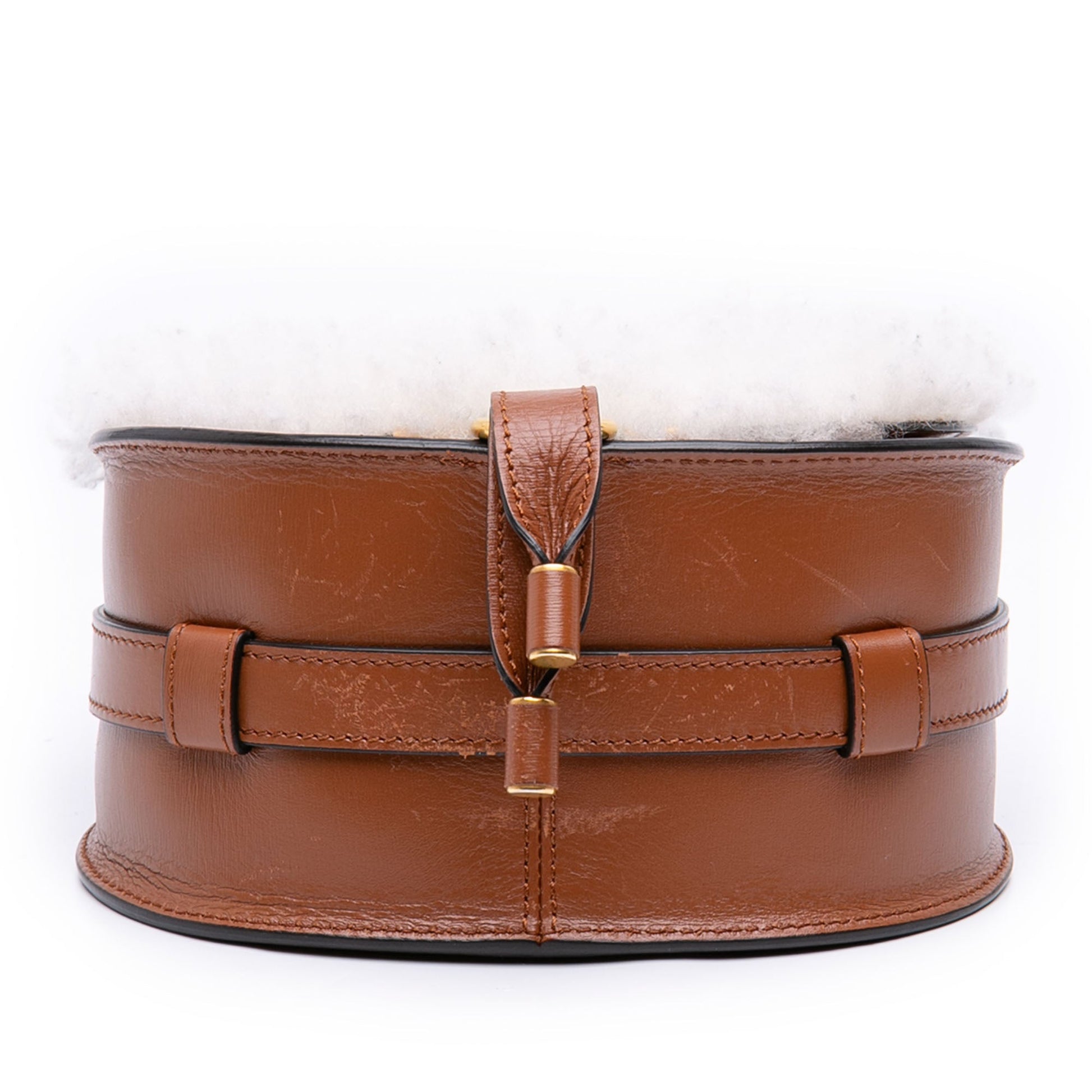 Chloé Mini Shearling and Calfskin Marcie Saddle Crossbody
