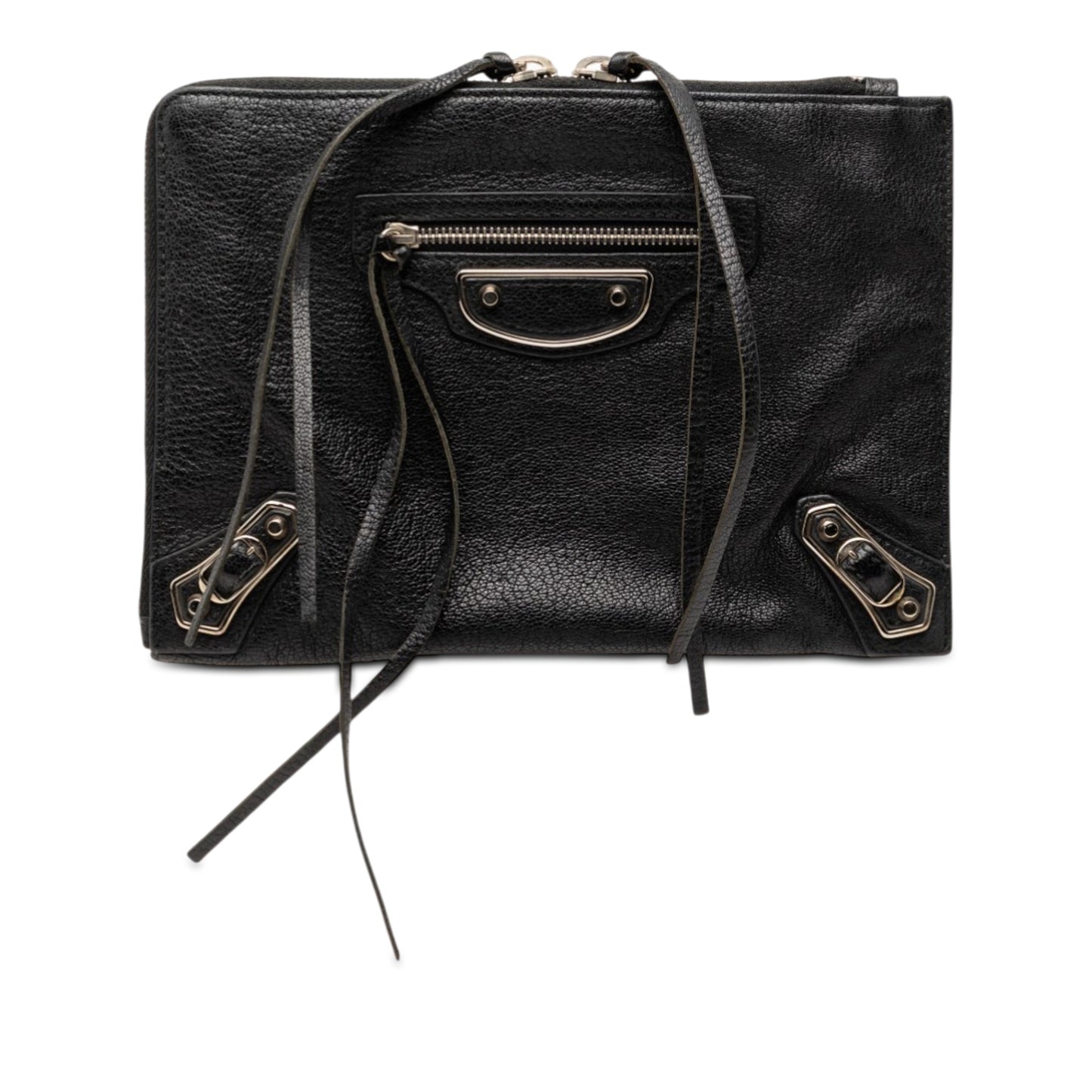 Balenciaga Chevre Motocross Classic Metallic Edge Clutch